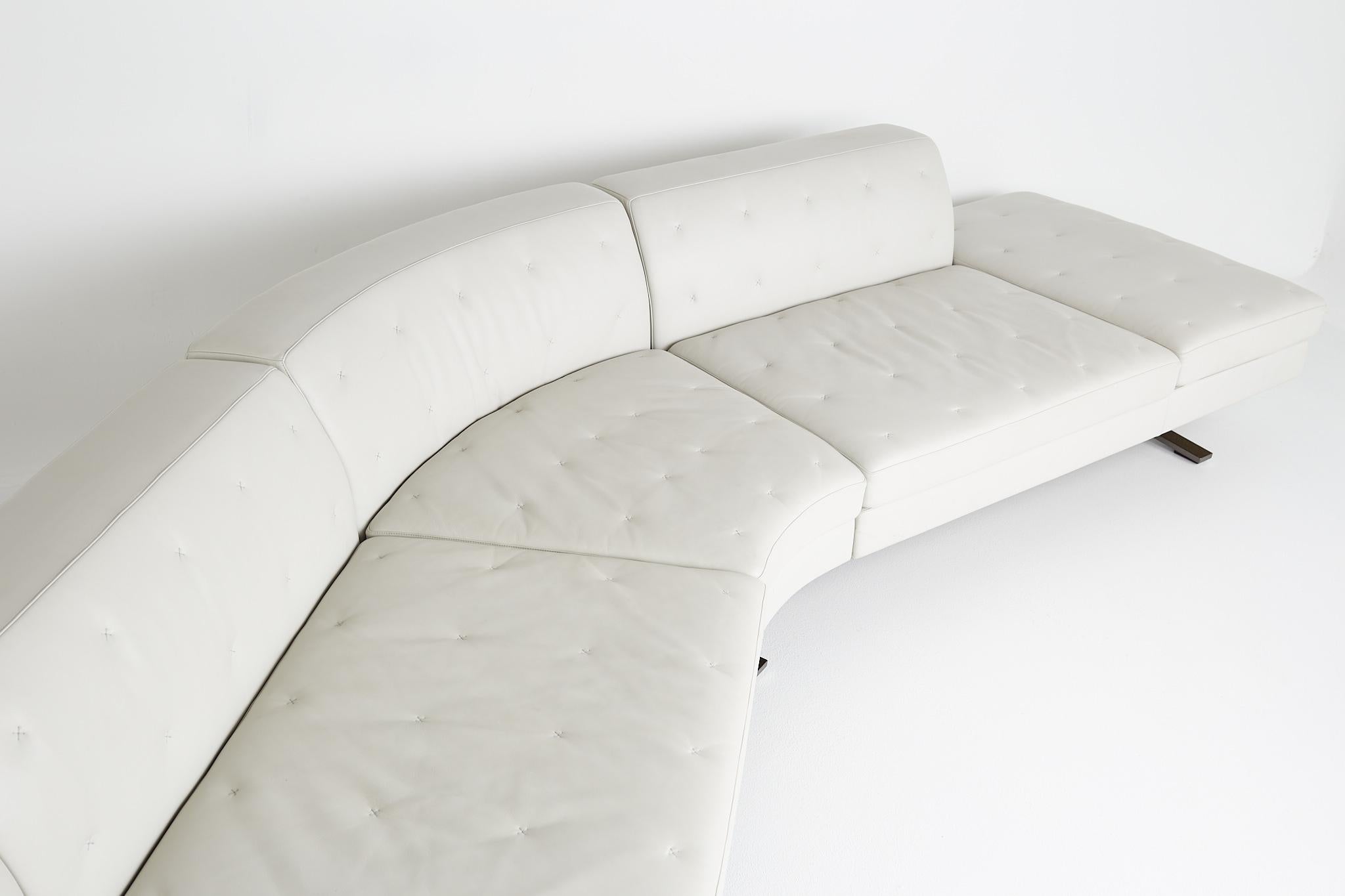 Poltrona Frau Kennedee Mid Century Italian Leather Sectional Sofa For Sale 4