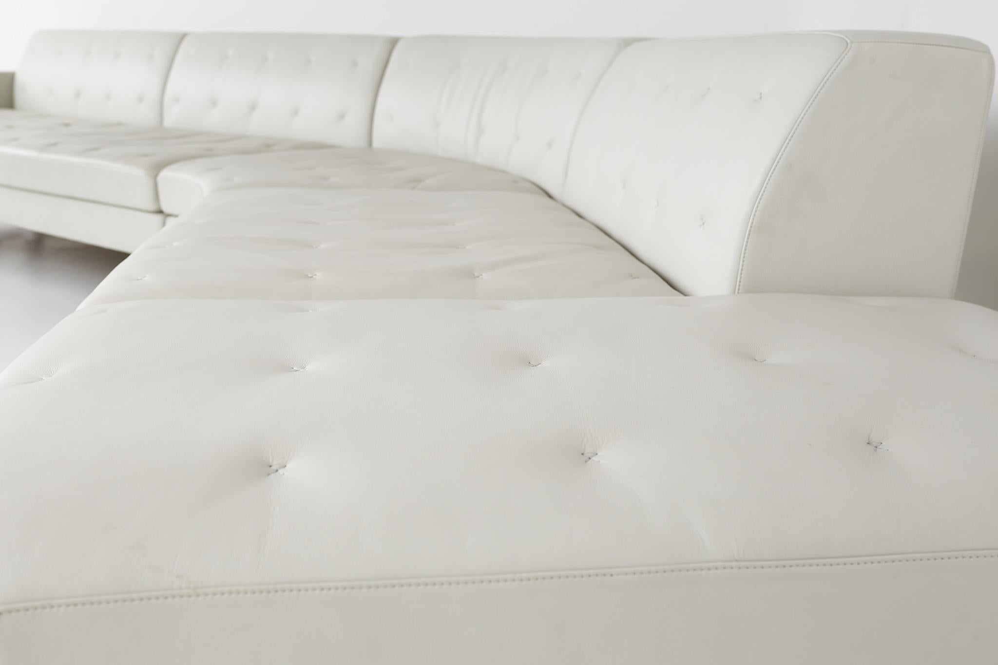 Poltrona Frau Kennedee Mid Century Italian Leather Sectional Sofa For Sale 5