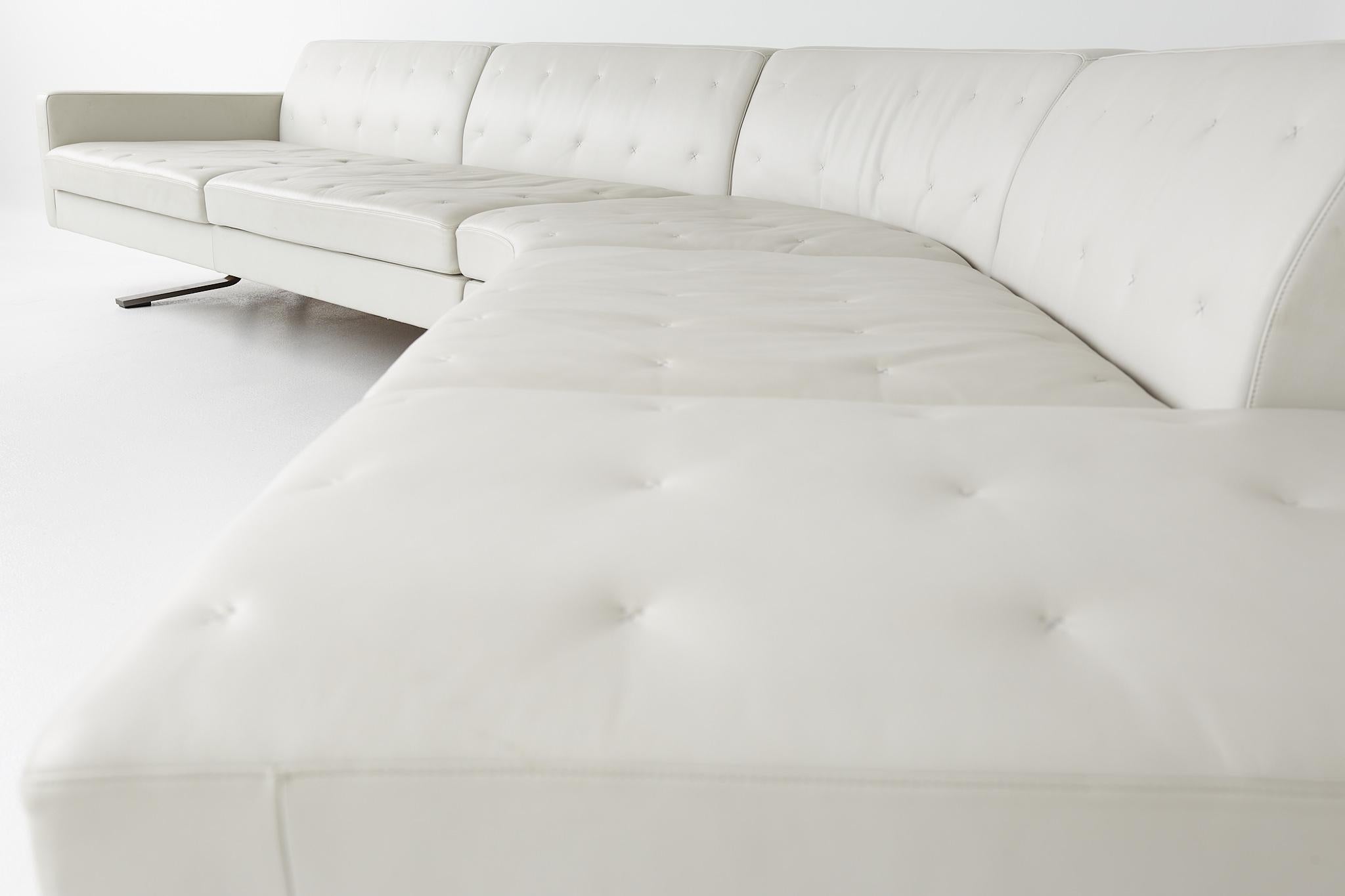 Poltrona Frau Kennedee Mid Century Italian Leather Sectional Sofa For Sale 6