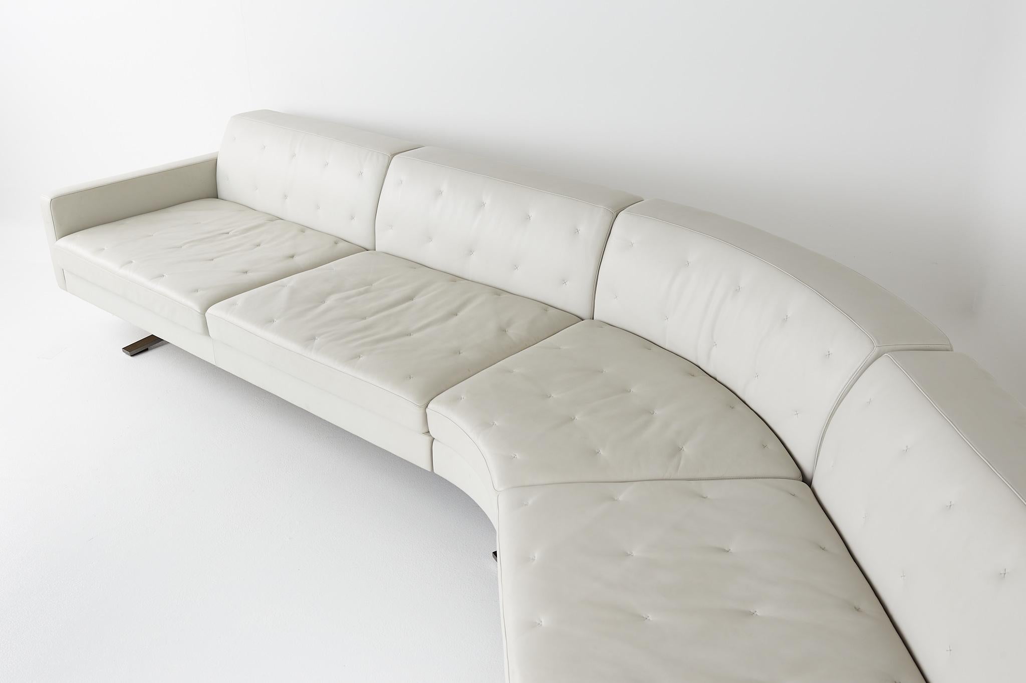 Poltrona Frau Kennedee Mid Century Italian Leather Sectional Sofa For Sale 7