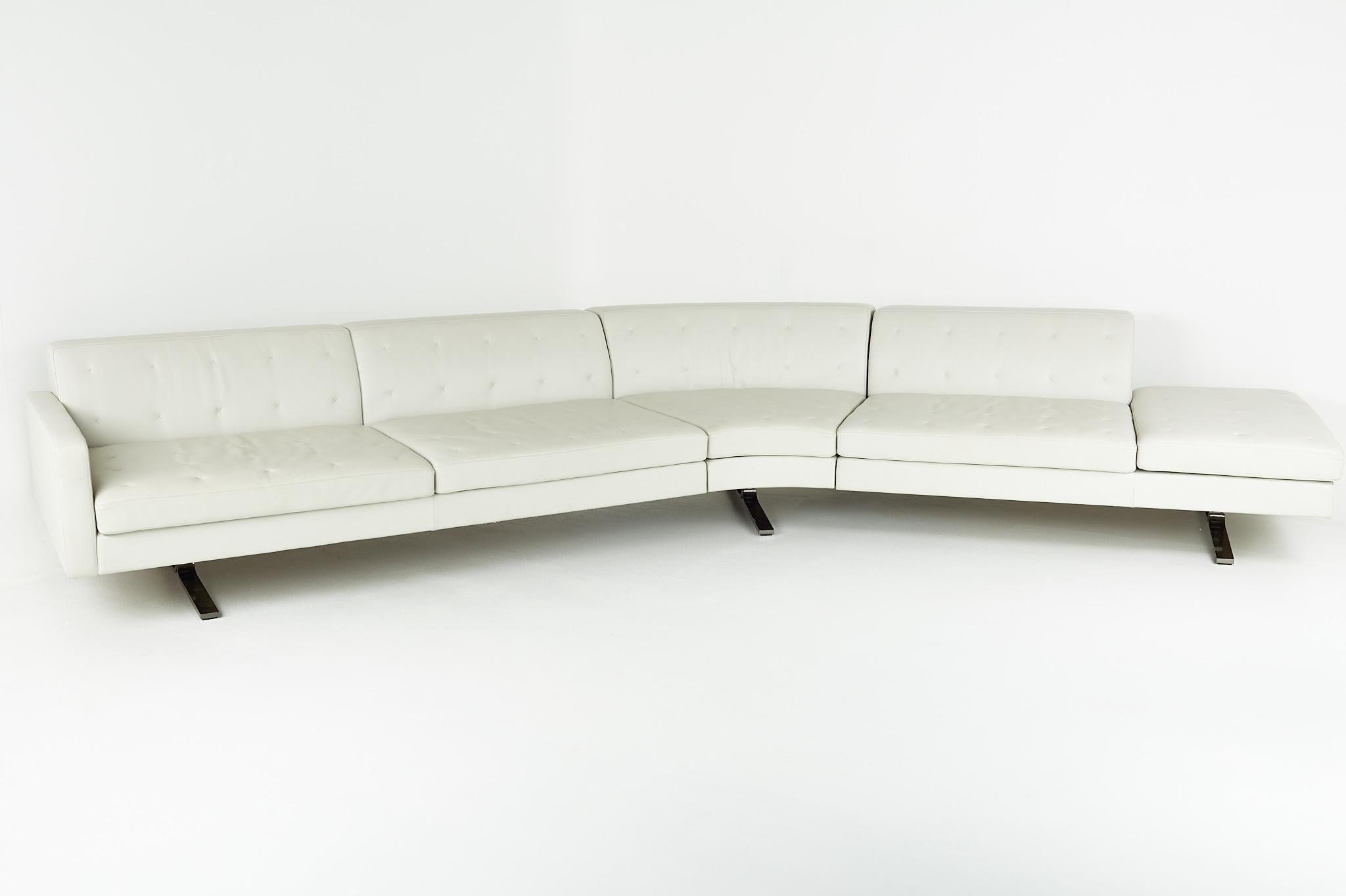 Poltrona Frau Kennedee Mid Century Italian Leather Sectional Sofa

This sectional measures: 168 wide x 37.5 deep x 26.5 inches high, with a seat height of 15 and arm height of 20.5 inches

?All pieces of furniture can be had in what we call restored