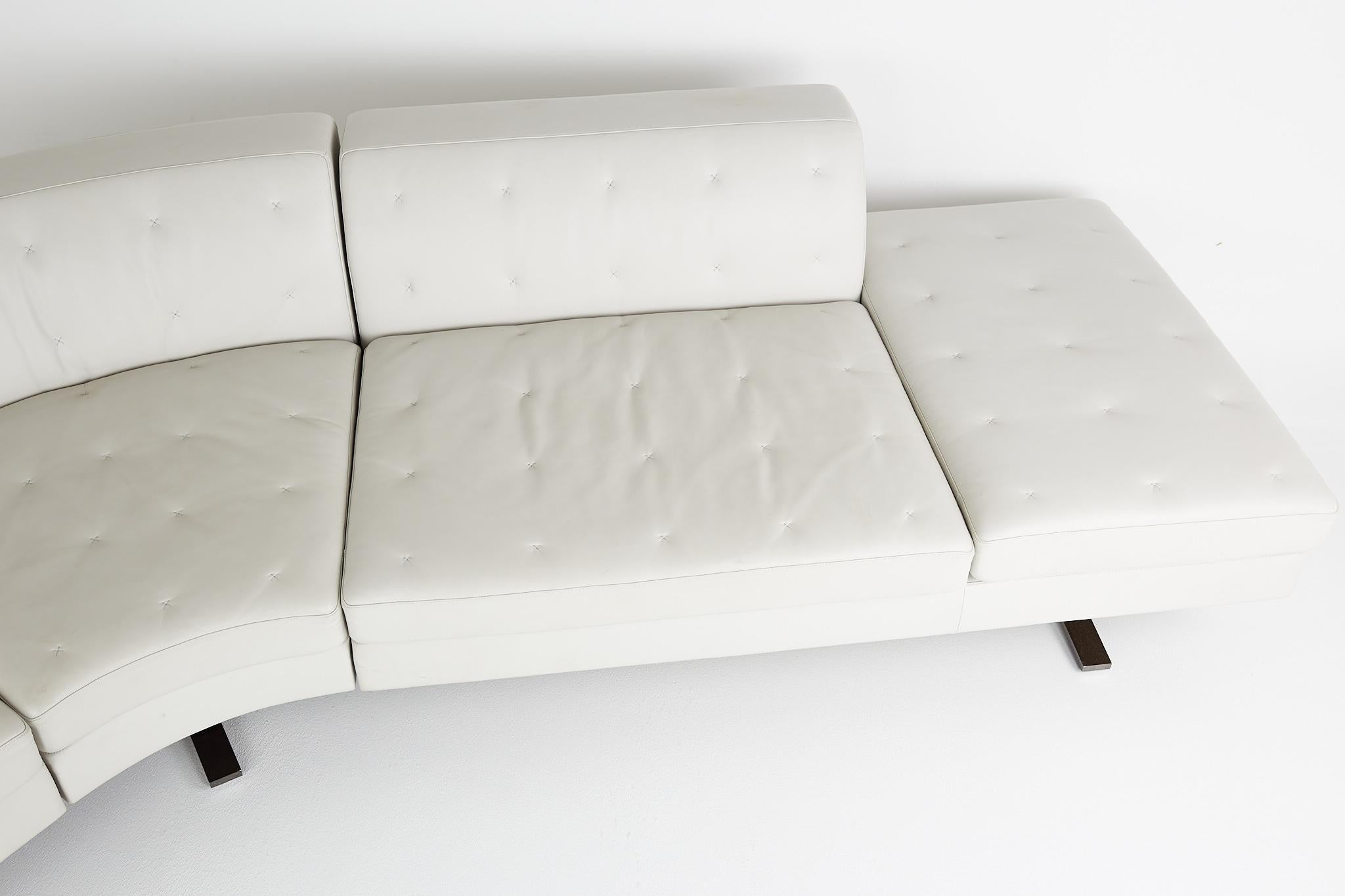 Late 20th Century Poltrona Frau Kennedee Mid Century Italian Leather Sectional Sofa For Sale