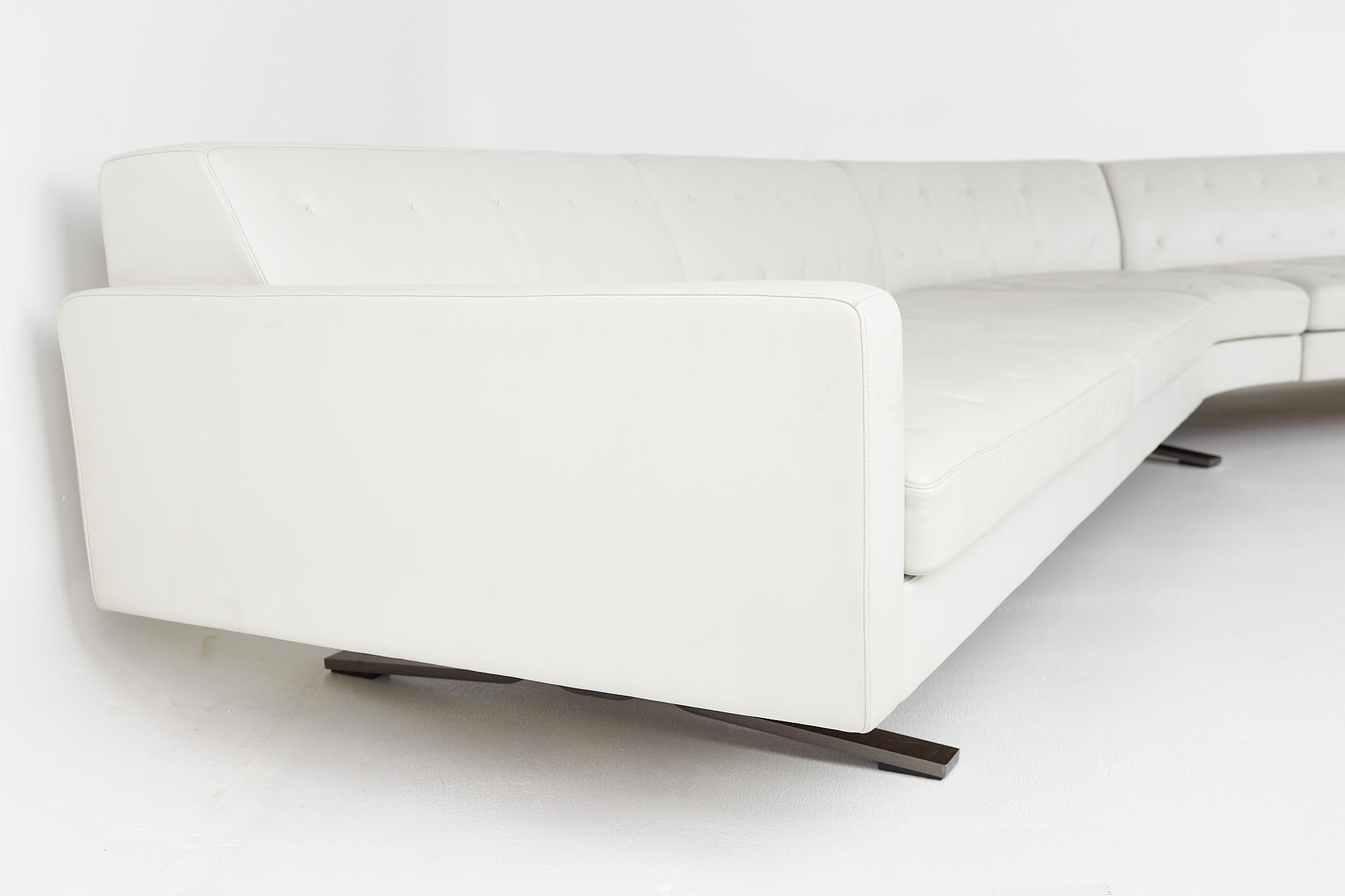 Poltrona Frau Kennedee Mid Century Italian Leather Sectional Sofa For Sale 1