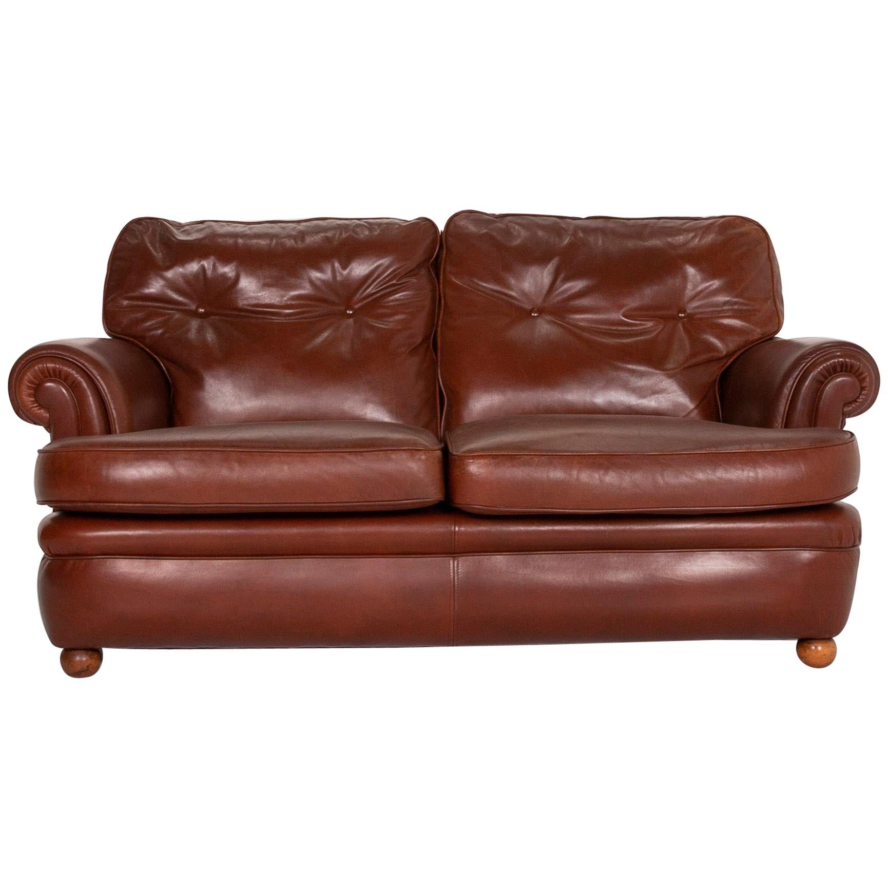 Poltrona Frau Leather Sofa Cognac Two-Seat