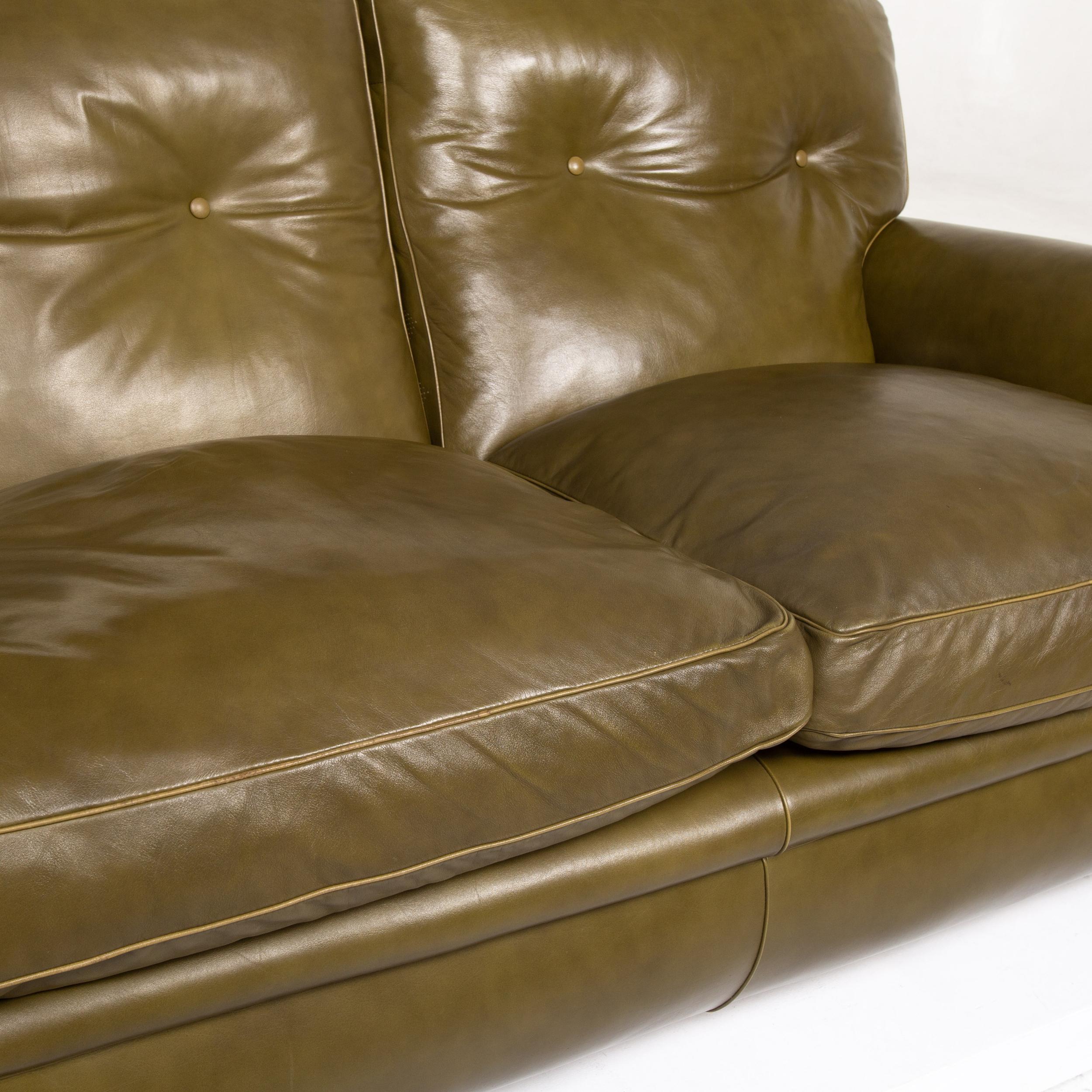 olive green leather couch
