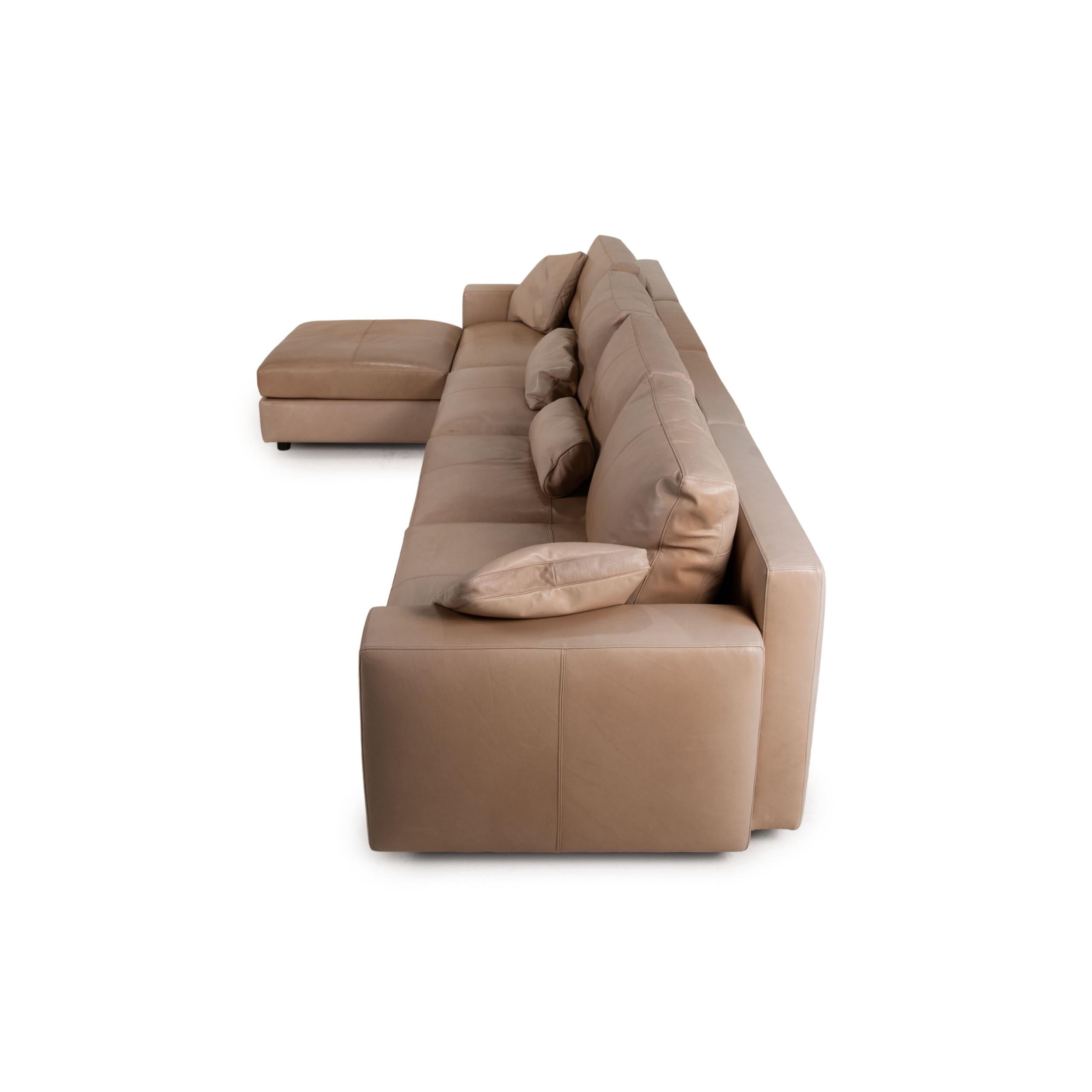 Poltrona Frau Massimosistema Leather Sofa Beige Corner Sofa Couch For Sale 1