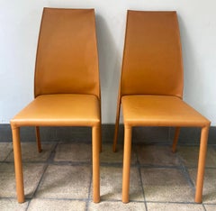 Poltrona Frau, Pair of Frag Chairs Fawn Leather