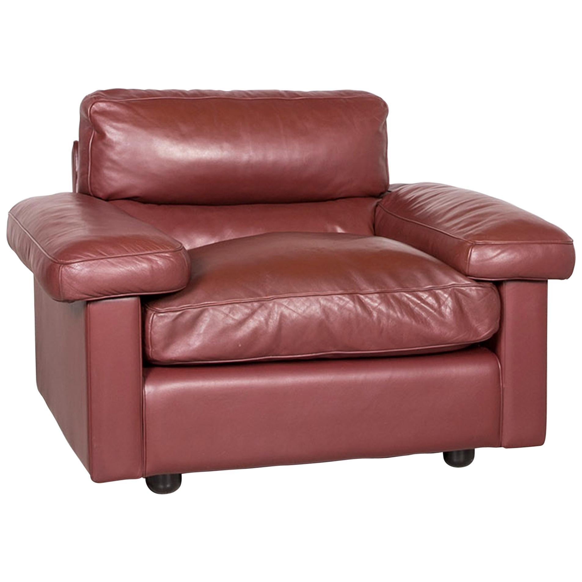 Poltrona Frau Petronio Designer Armchair Leather Red Genuine Leather