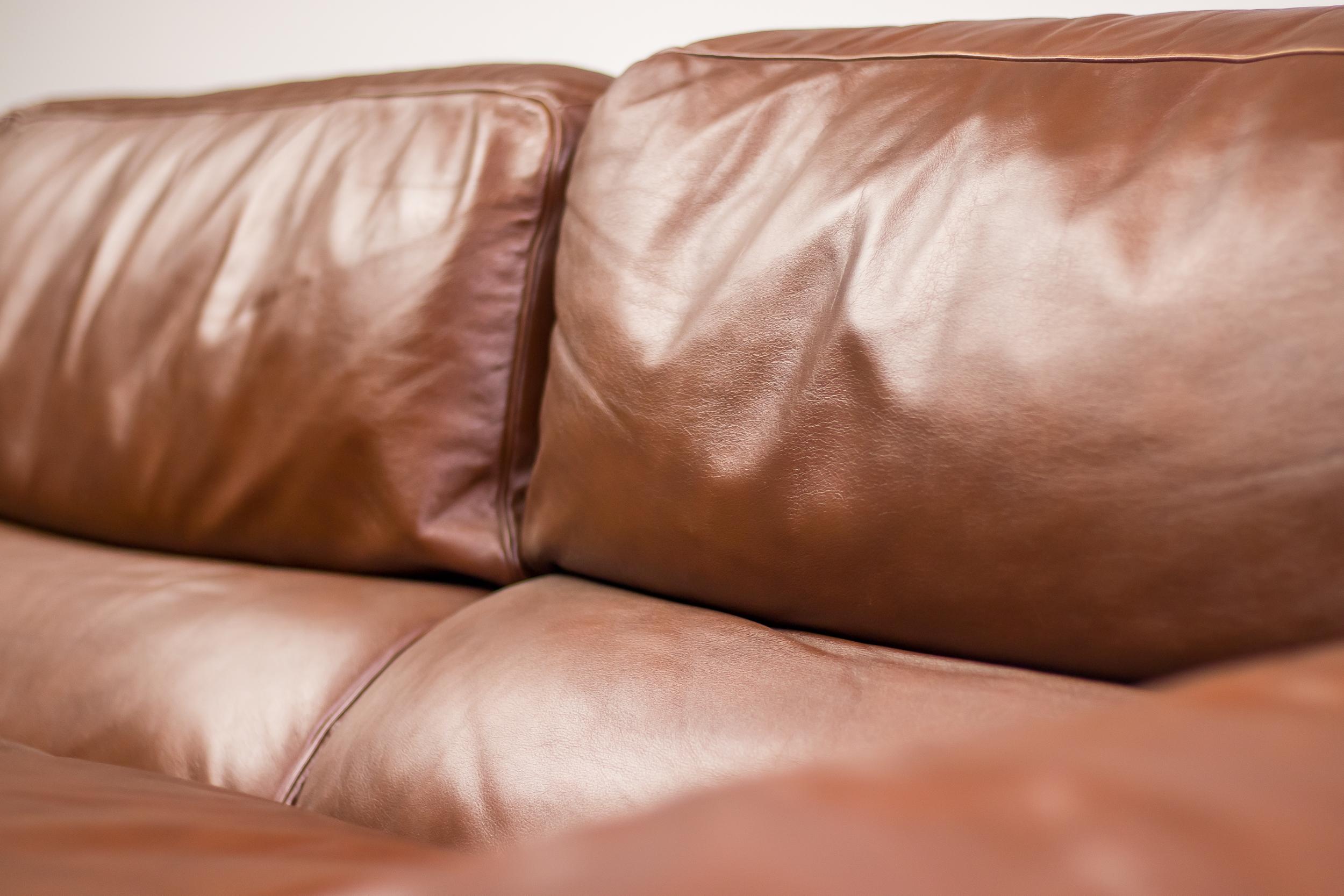 Premium Poltrona Frau Petronio Down Filled Royal 2-Seater Sofa Chestnut Leather For Sale 4