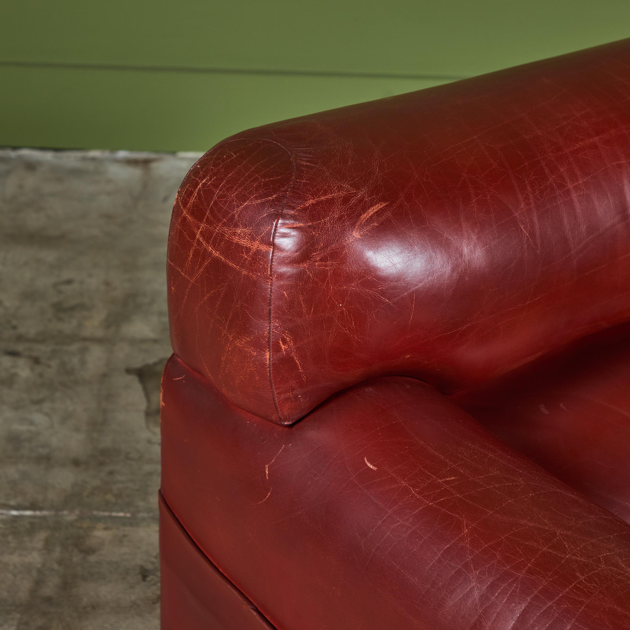 Poltrona Frau Red Leather Lounge Chair For Sale 4