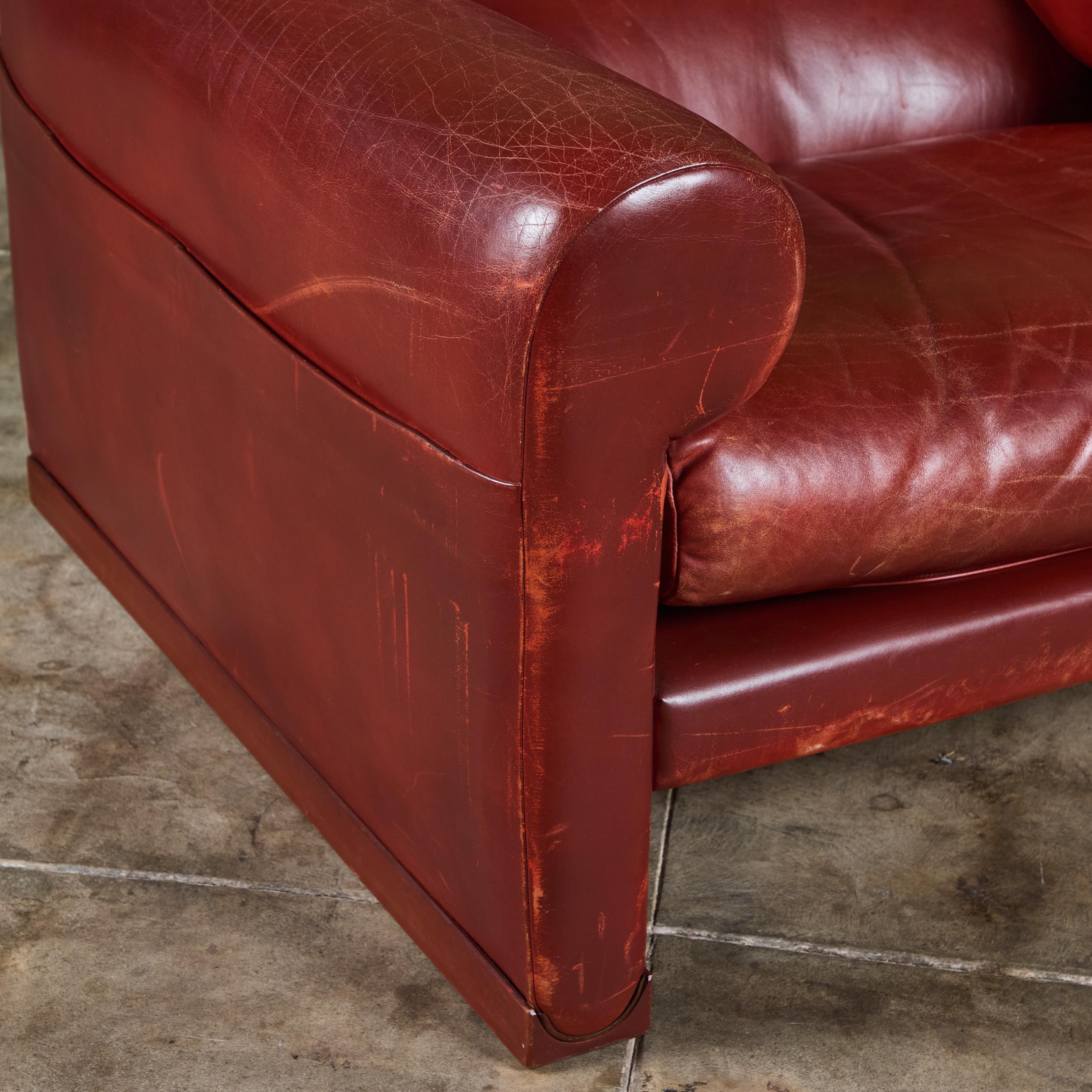 Poltrona Frau Red Leather Lounge Chair For Sale 6