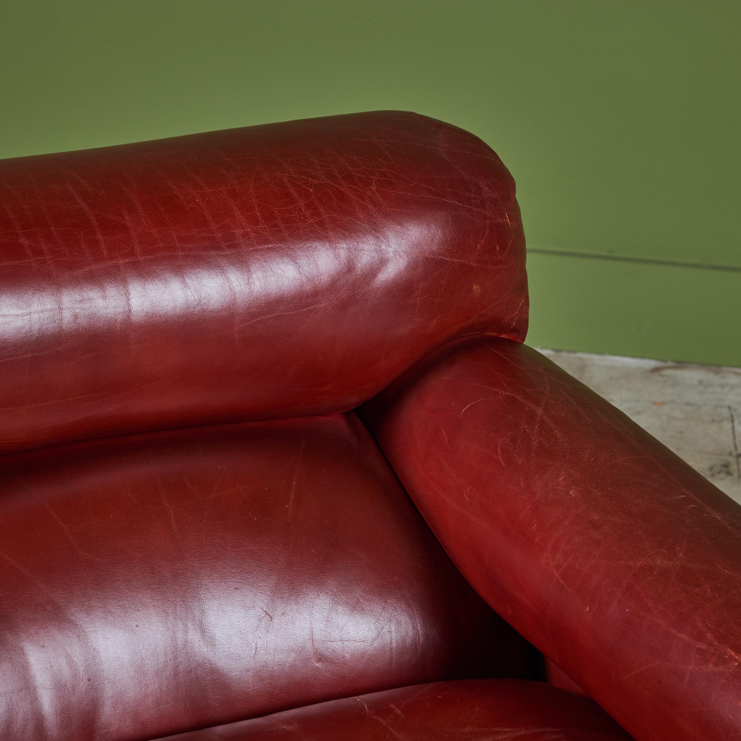 Poltrona Frau Red Leather Lounge Chair For Sale 7