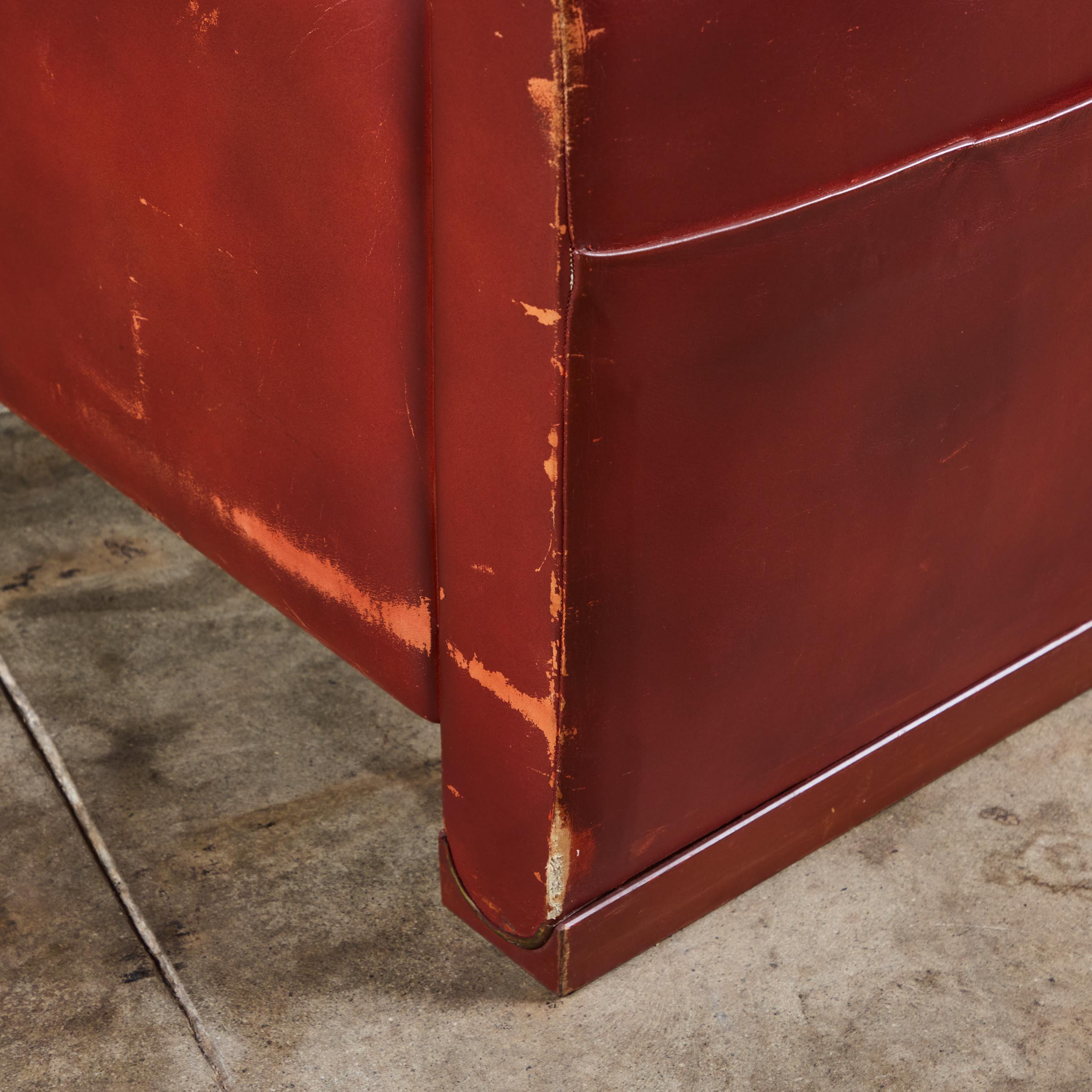 Poltrona Frau Red Leather Lounge Chair For Sale 8