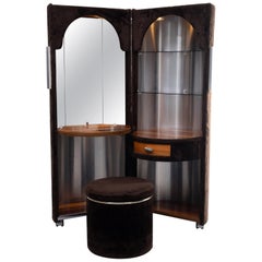 Retro Poltrona Frau Round Fur Vanity Luigi Massoni, 1970s