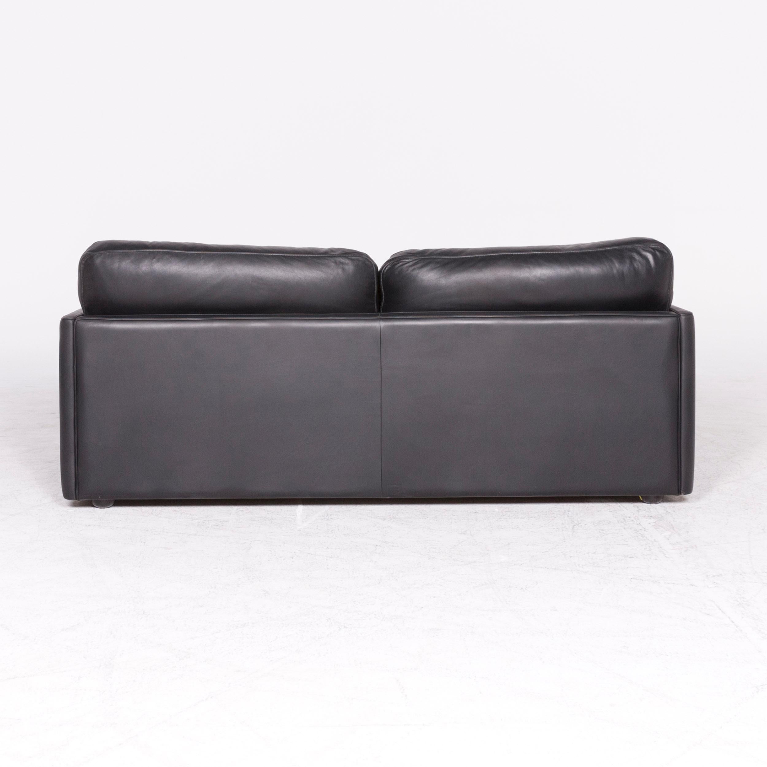 Poltrona Frau Socrate Designer Leather Sofa Set Black Genuine Leather Two 3