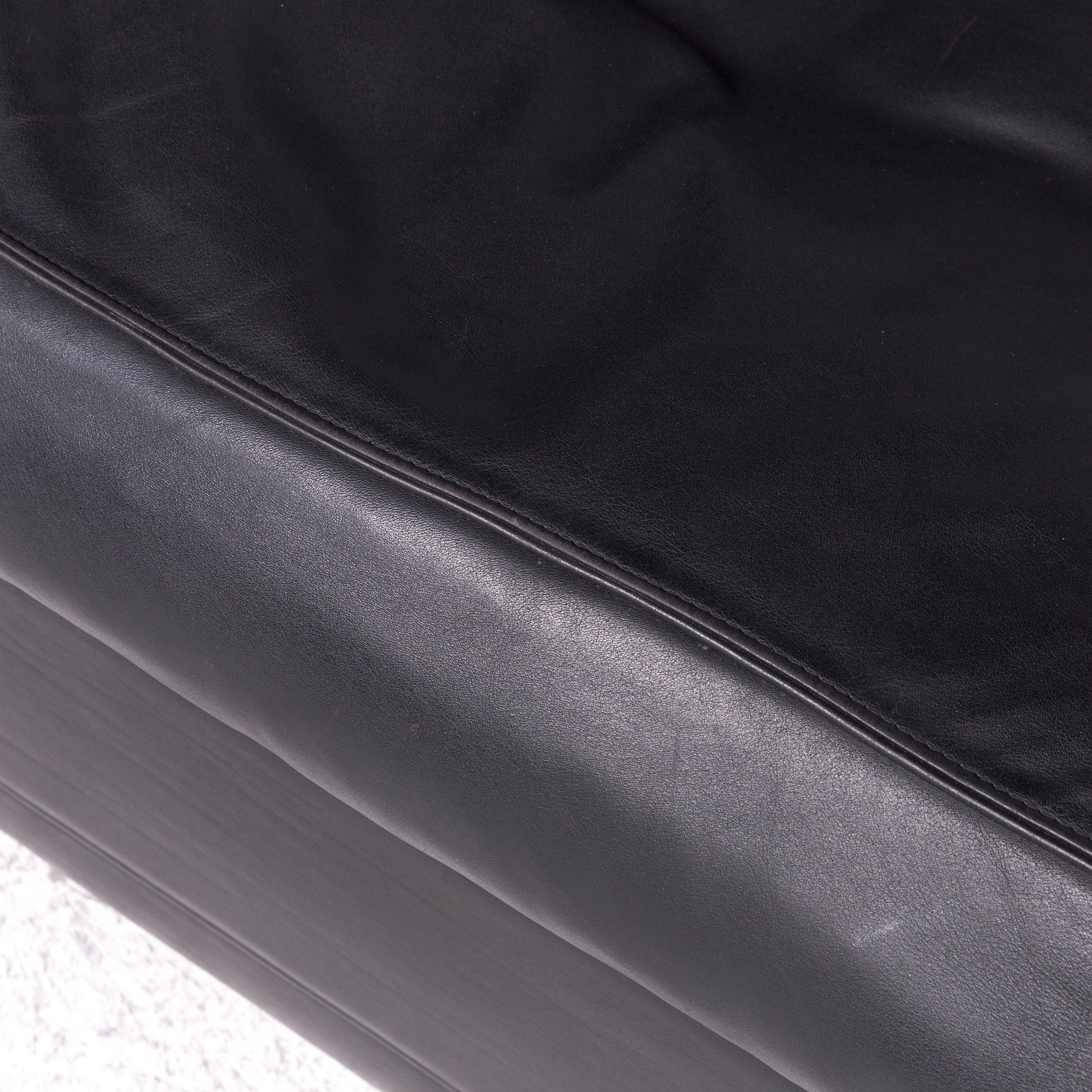 Poltrona Frau Socrate Designer Leather Sofa Set Black Genuine Leather Two 7