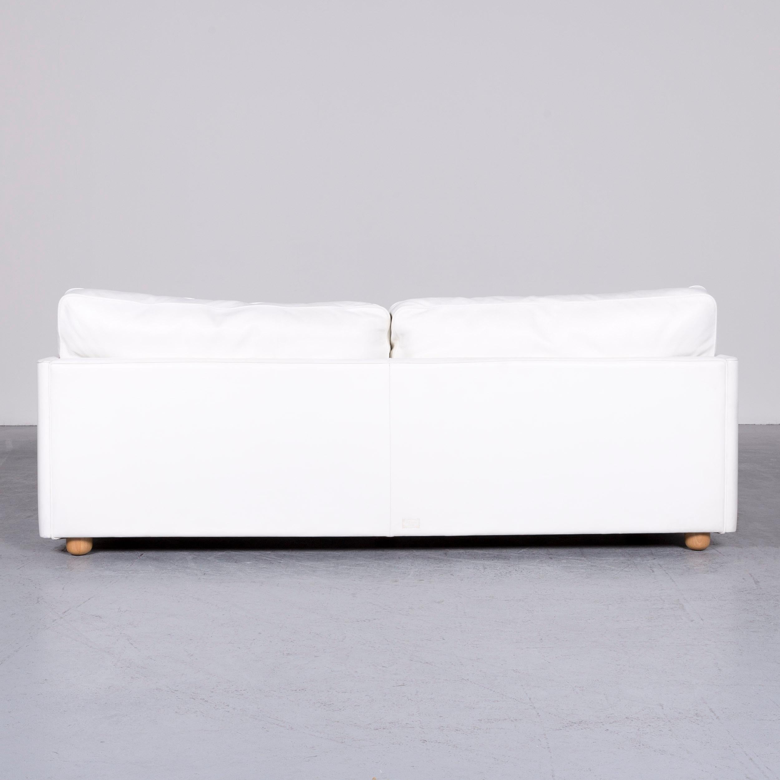 Poltrona Frau Socrate Designer Leather Sofa White Three-Seat Couch For Sale 5