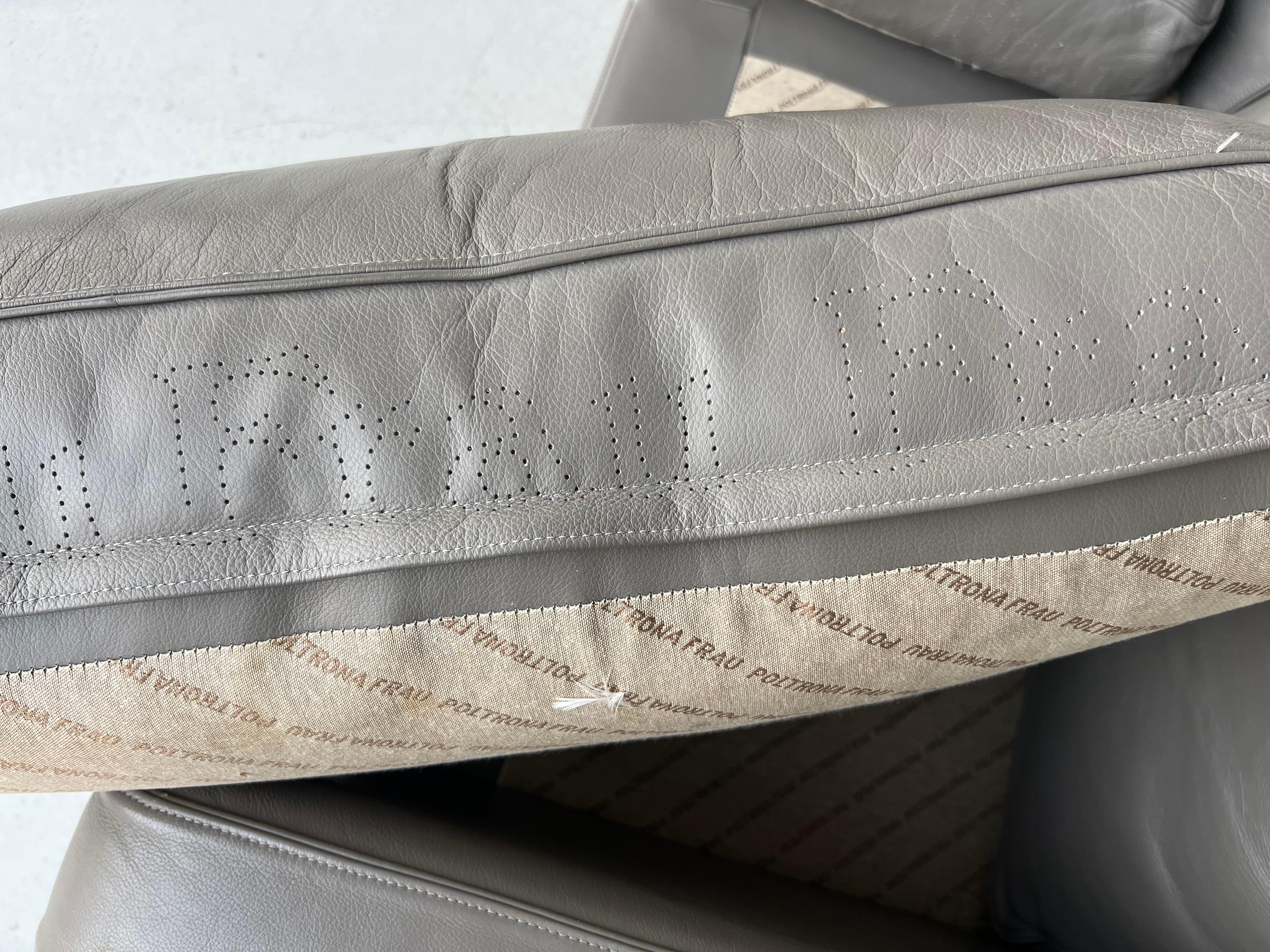 Poltrona Frau Socrate Leather Sofa Down Pillows 6