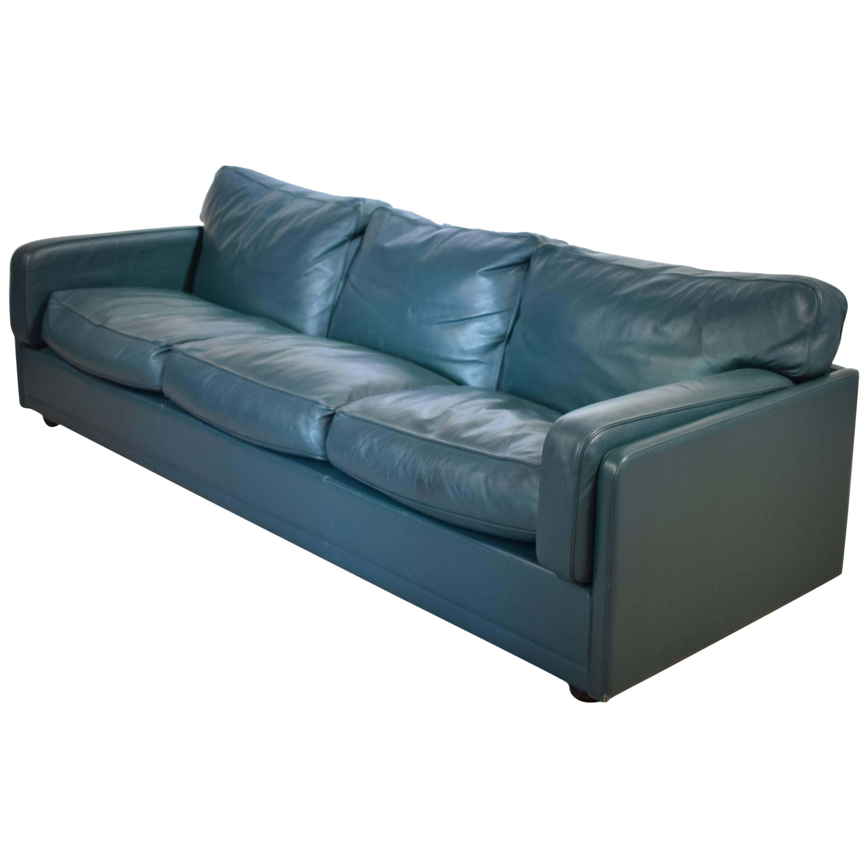 Poltrona Frau Socrate Three-Seat Sofa in Green/Petrol Leather at 1stDibs |  poltrona frau socrates