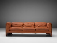Poltrona Frau Sofa aus braunem rotbraunem Leder