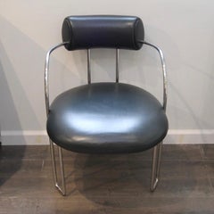 Poltrona Frau Style Chrome & Leather Chairs