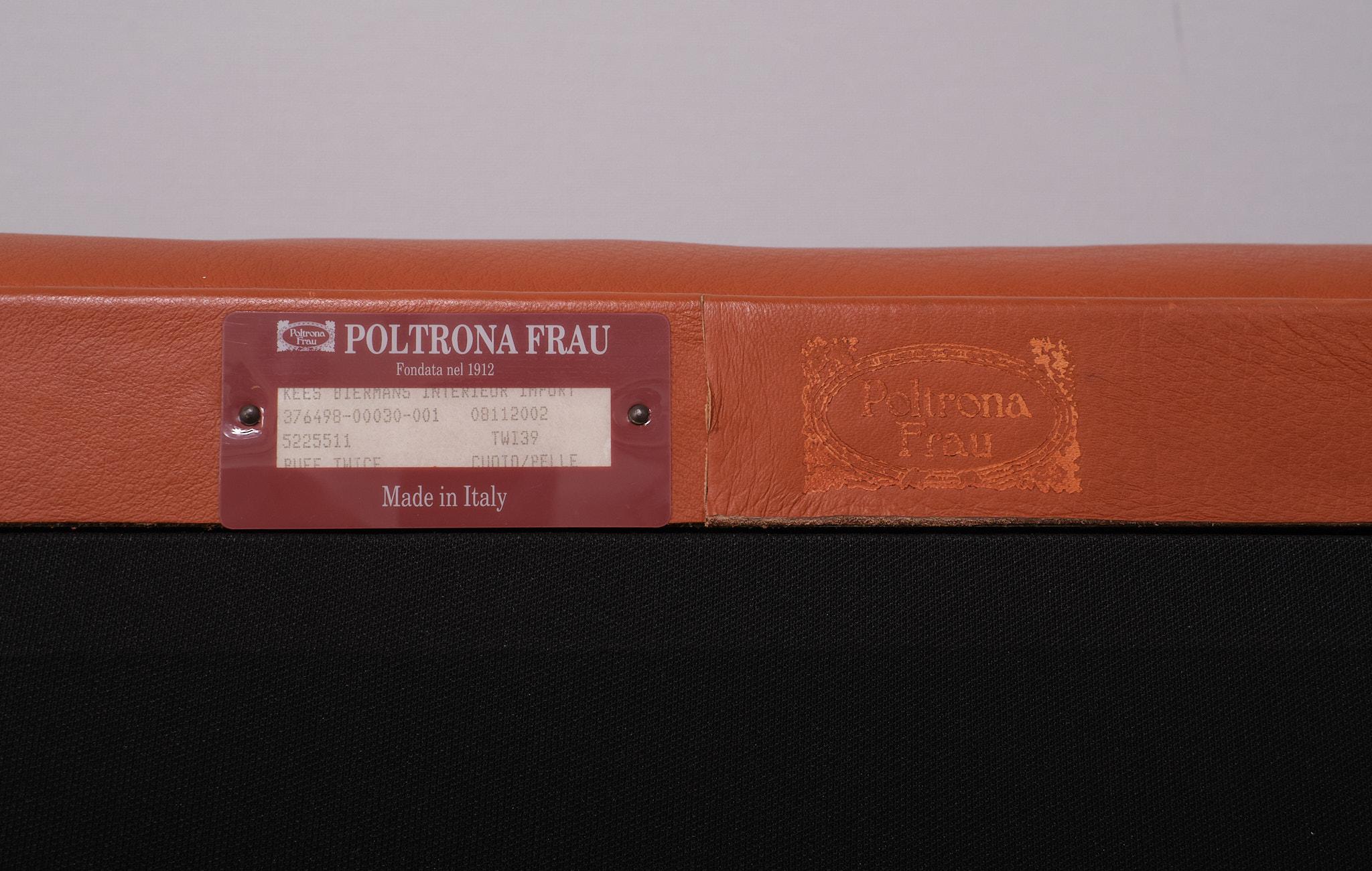 Leather Poltrona Frau ''Twice''  Pierluigi Cerri. original ottoman. Italy  For Sale