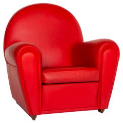 Poltrona Frau Vanity Fair Leather Armchair Red