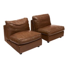 Poltrona Frau Vintage Italian Leather Lounge Chairs