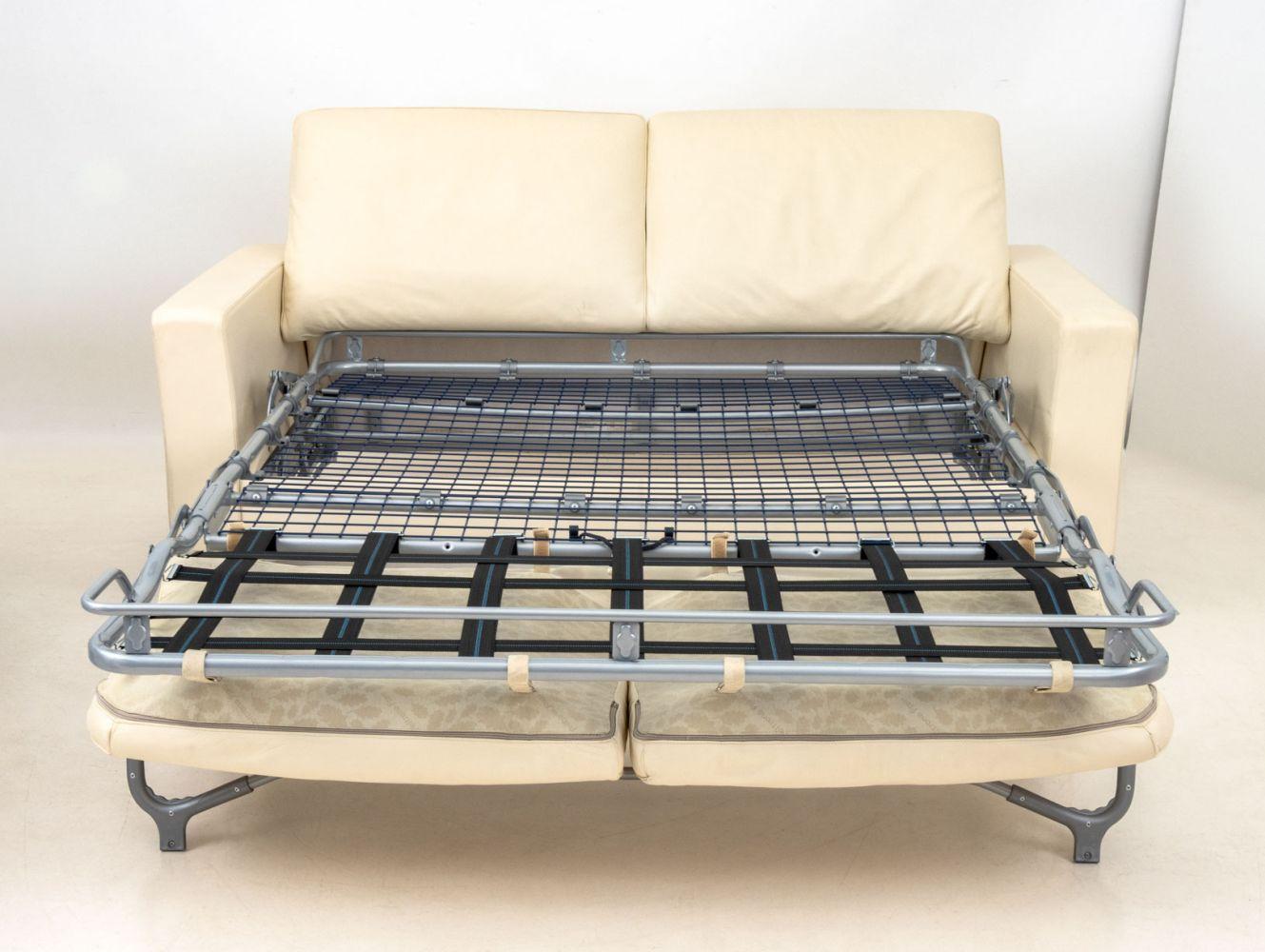 Poltrona Frau Sofá cama de piel blanco Cuero en venta