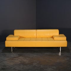 Poltrona Frau Yellow Leather Sofa