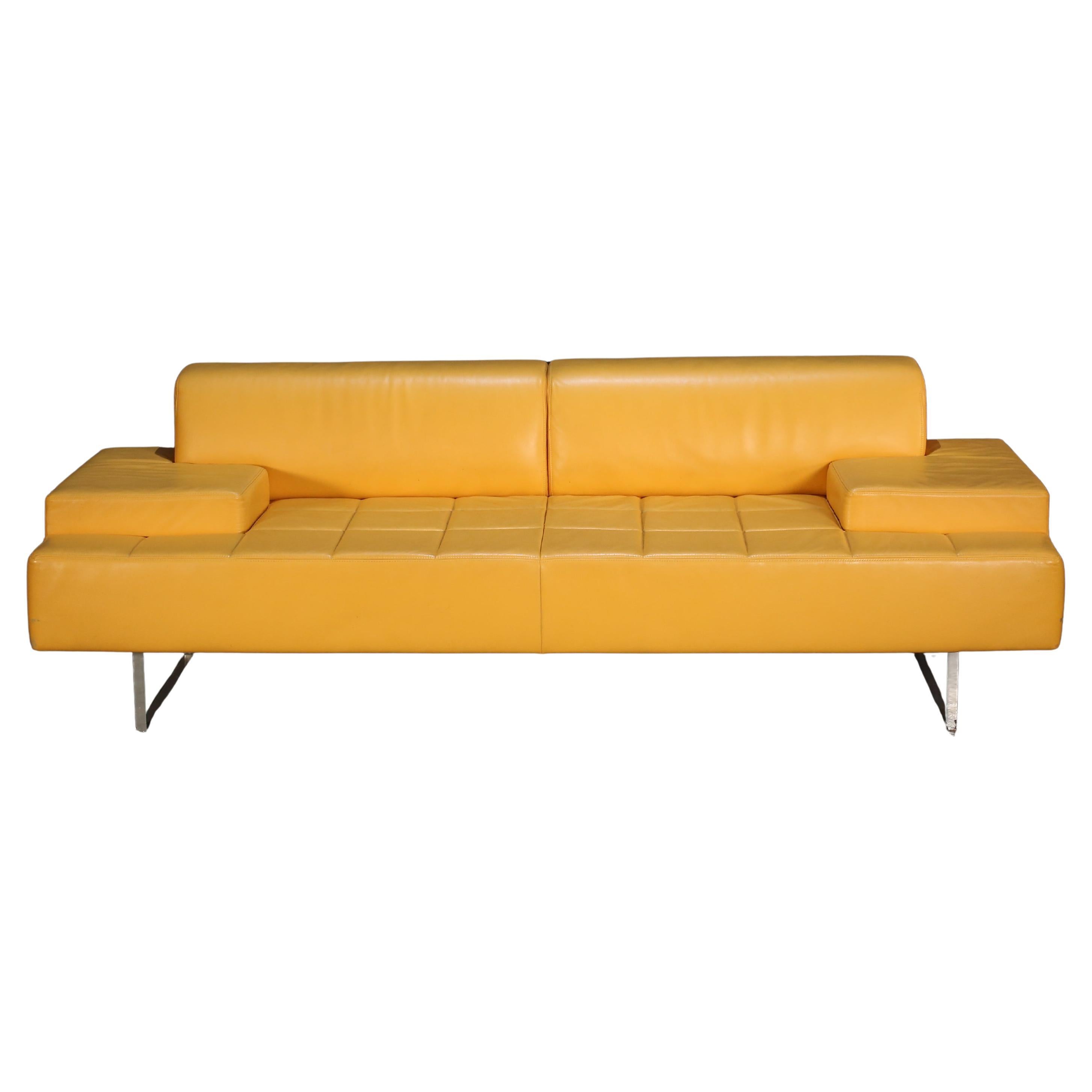 Poltrona Frau Yellow Leather Sofa