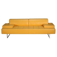 Poltrona Frau Yellow Leather Sofa