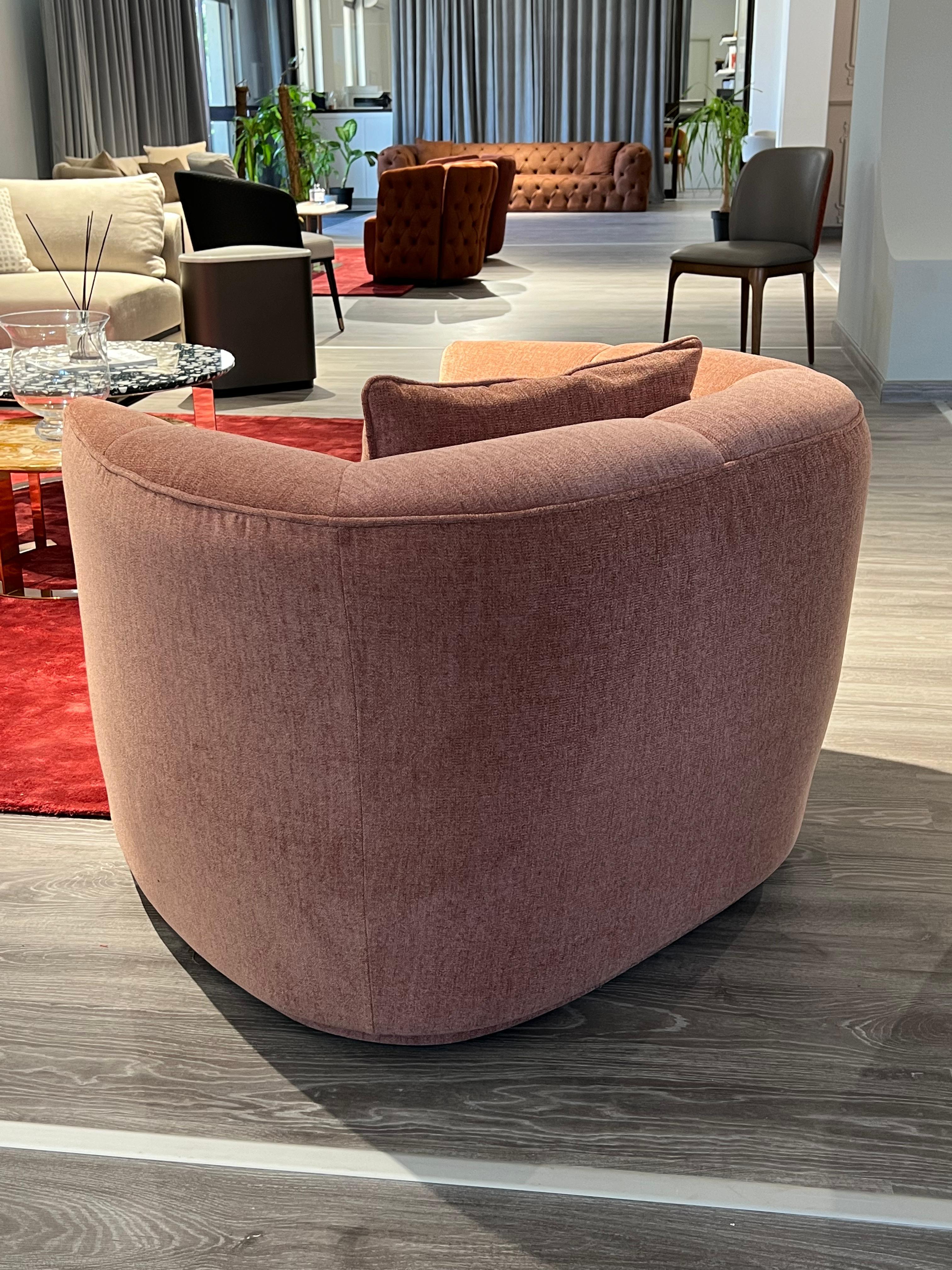 Gaia fabric armchair with back cushion For Sale 2
