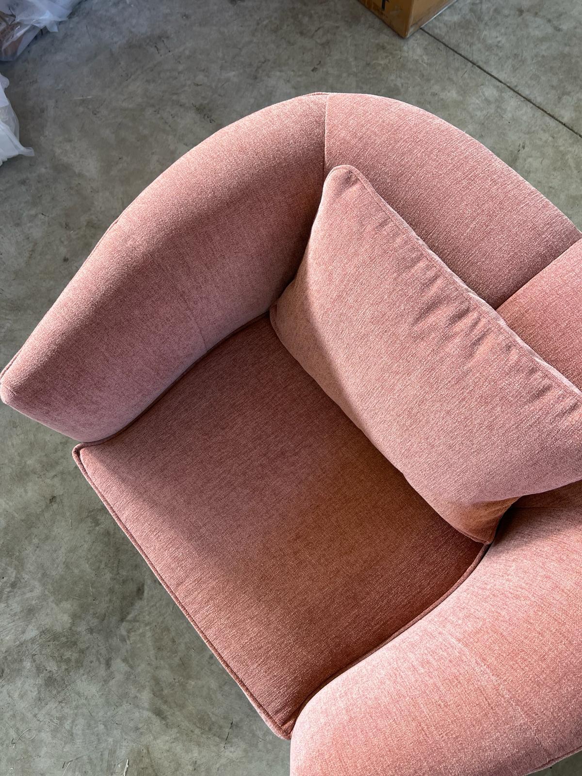 Modern Gaia fabric armchair with back cushion For Sale