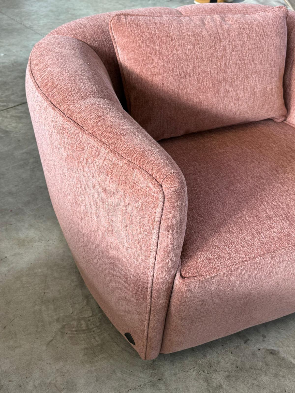 Fabric Gaia fabric armchair with back cushion For Sale