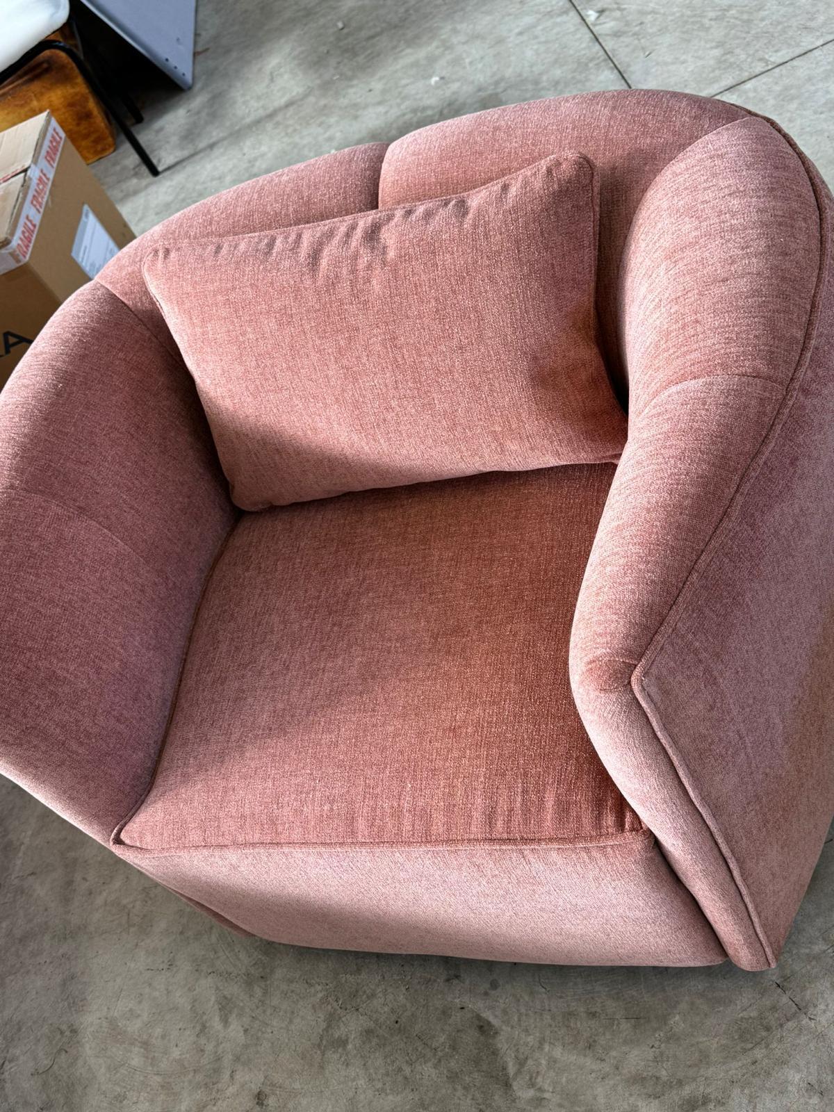 Gaia fabric armchair with back cushion For Sale 1