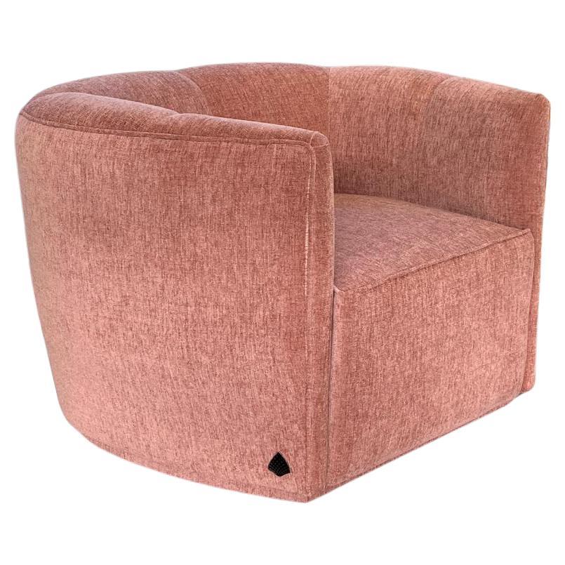 Gaia fabric armchair with back cushion For Sale