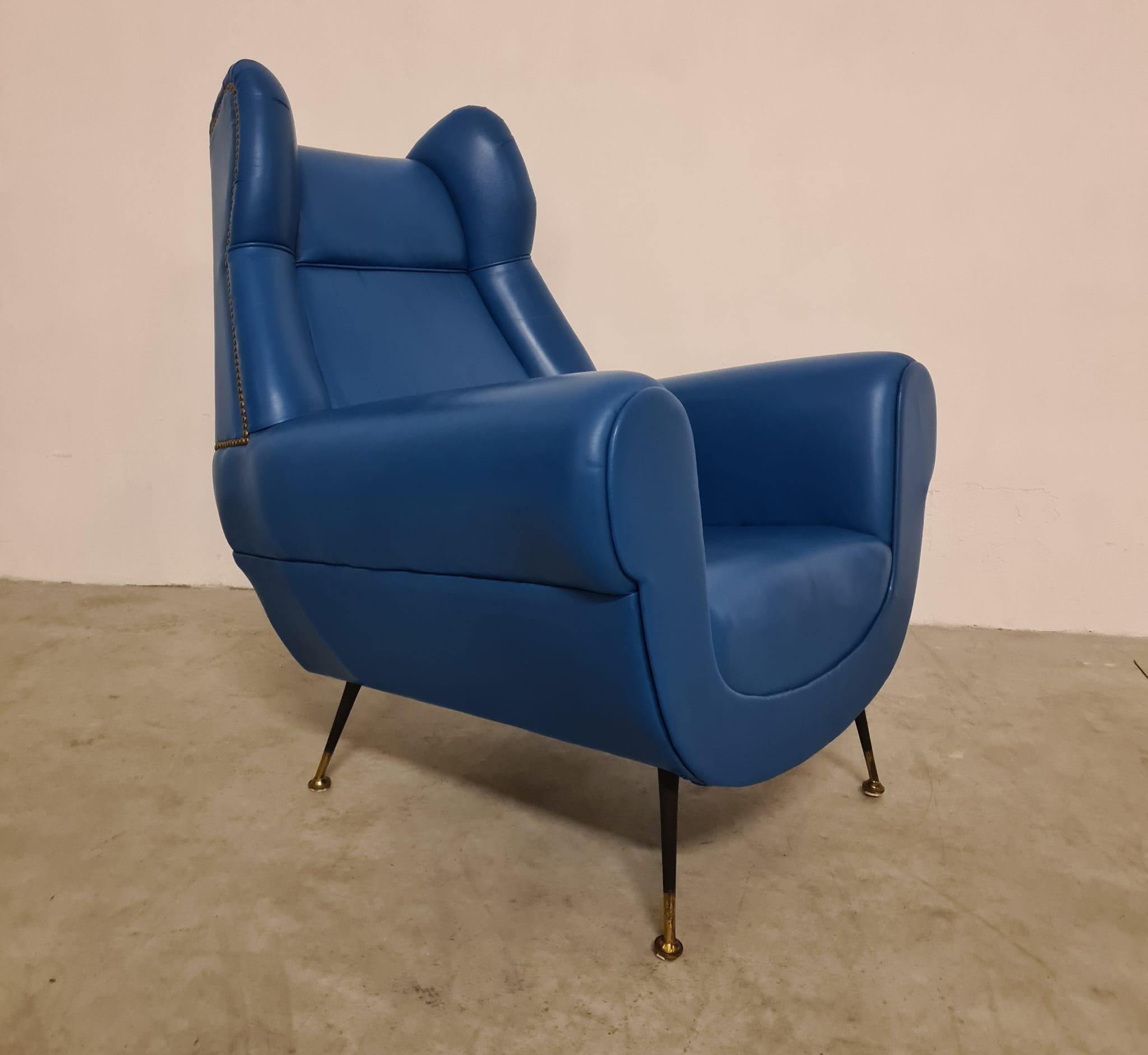 Gigi Radice armchair in fine Italian leather For Sale 4