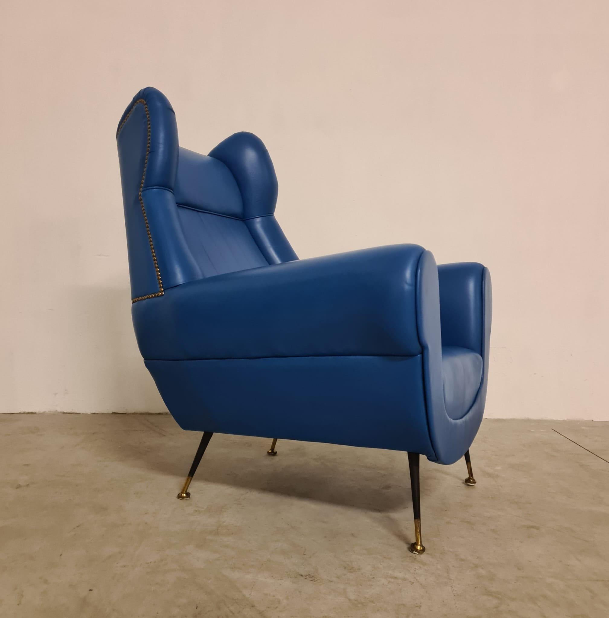 Gigi Radice armchair in fine Italian leather For Sale 5