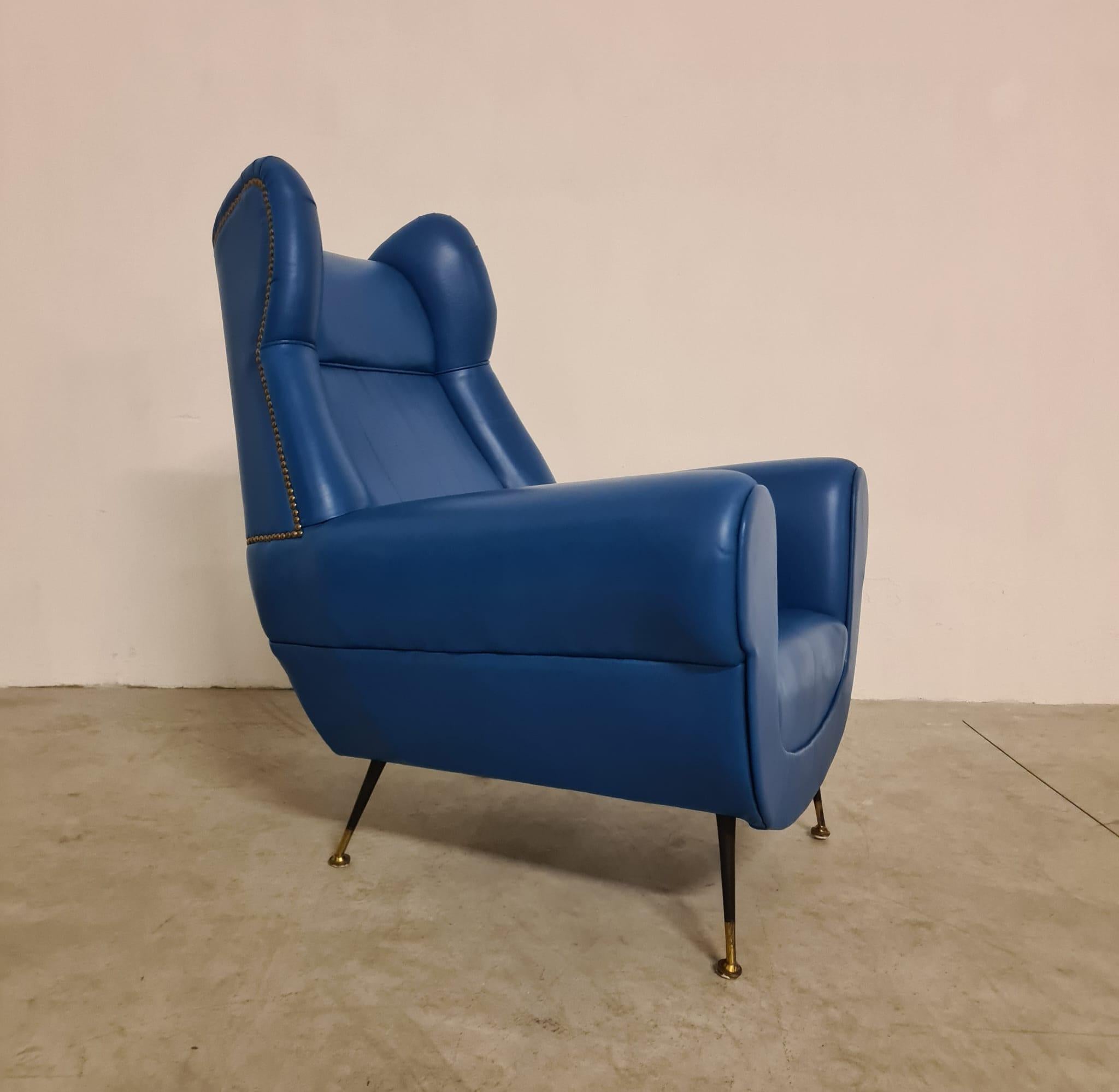 Gigi Radice armchair in fine Italian leather For Sale 6