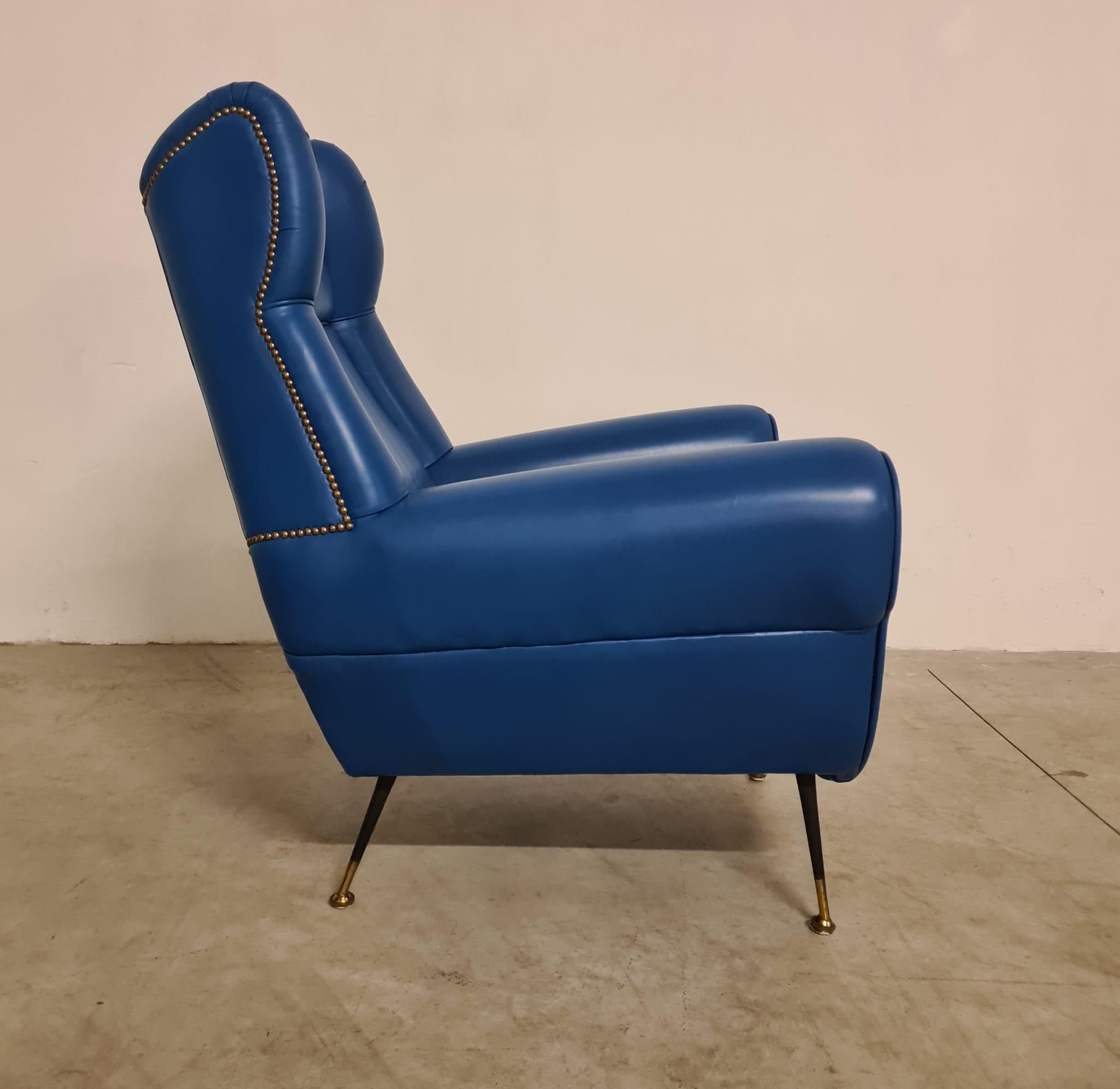 Gigi Radice armchair in fine Italian leather For Sale 2