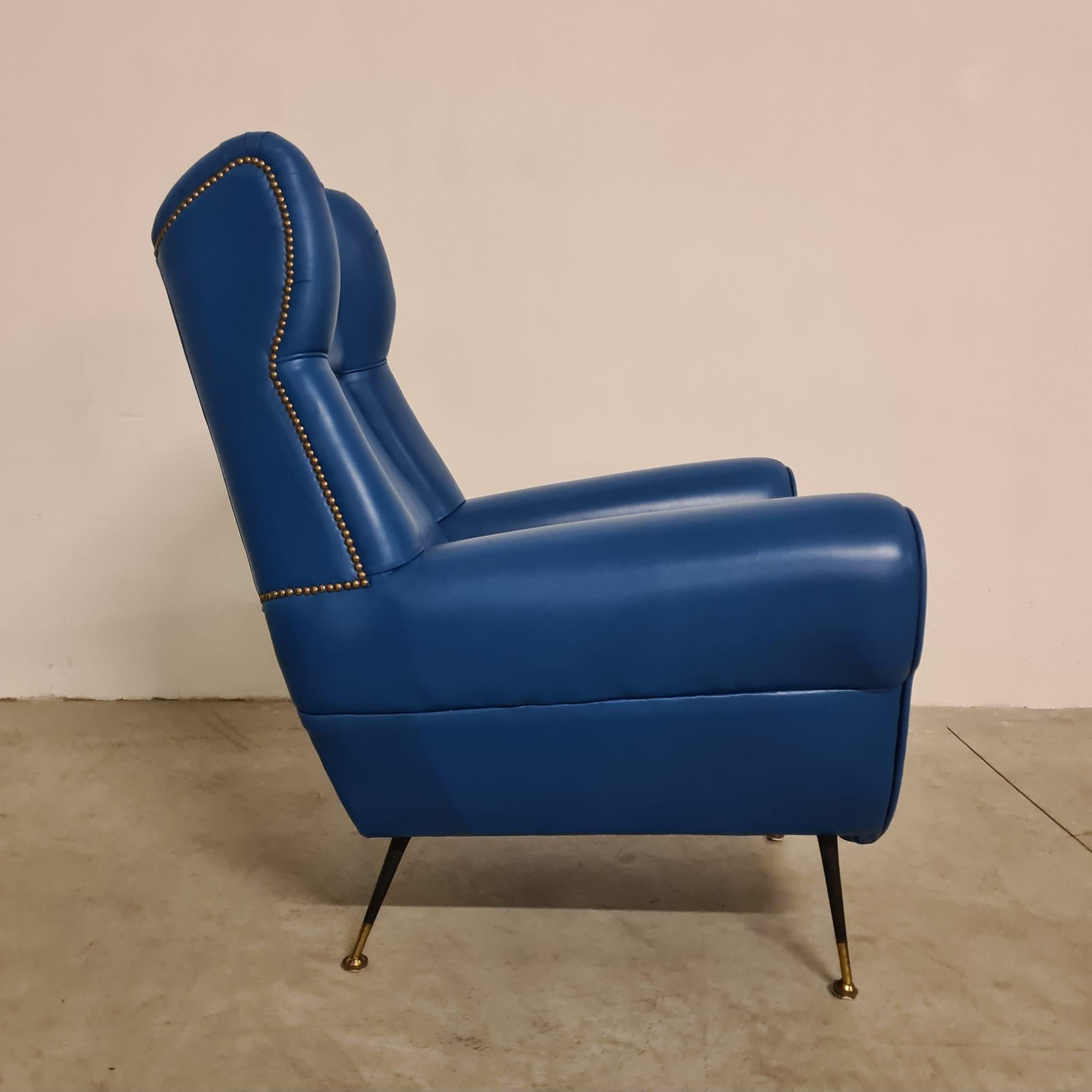 Gigi Radice armchair in fine Italian leather For Sale 3