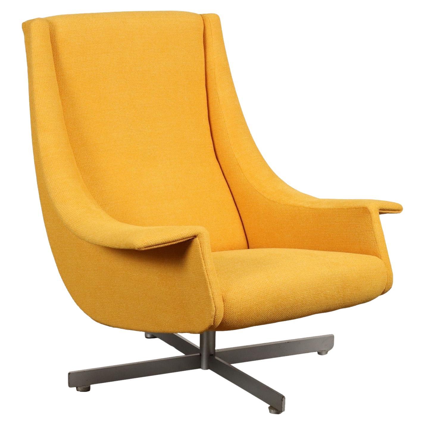 Fauteuil pivotant jaune 1960