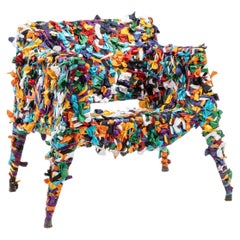 Poltrona 'Glass' Multicolore di Anacleto Spazzapan Serie 'Tessuto' anni 2000