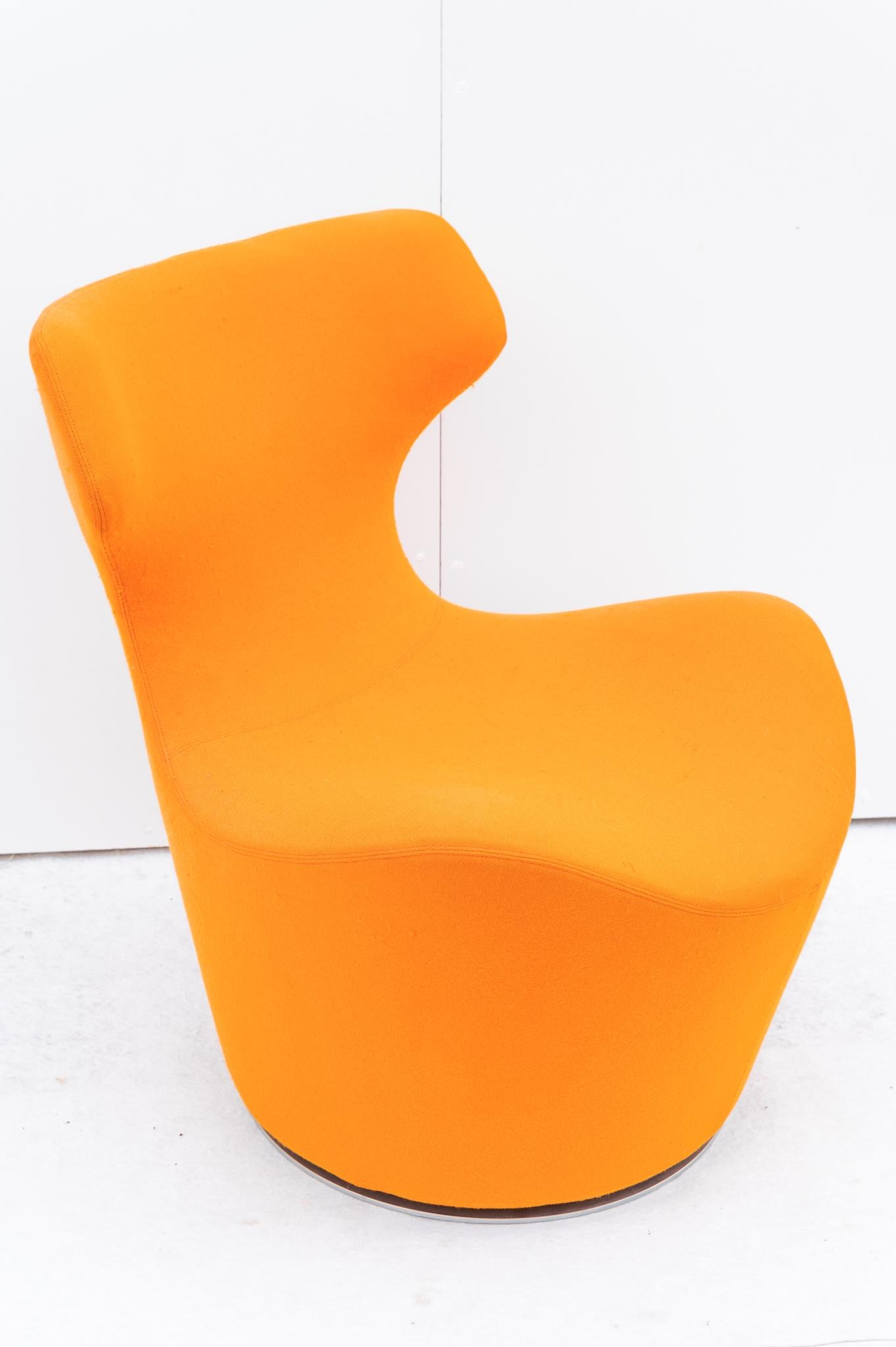 Mid-Century Modern Large armchair with  papilio pouf by B&B Italia, 2009s
