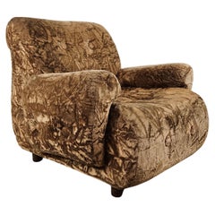 Upholstered chenille armchair, 1970s