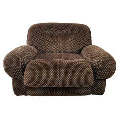 Fauteuil en tissu rembourré 1970