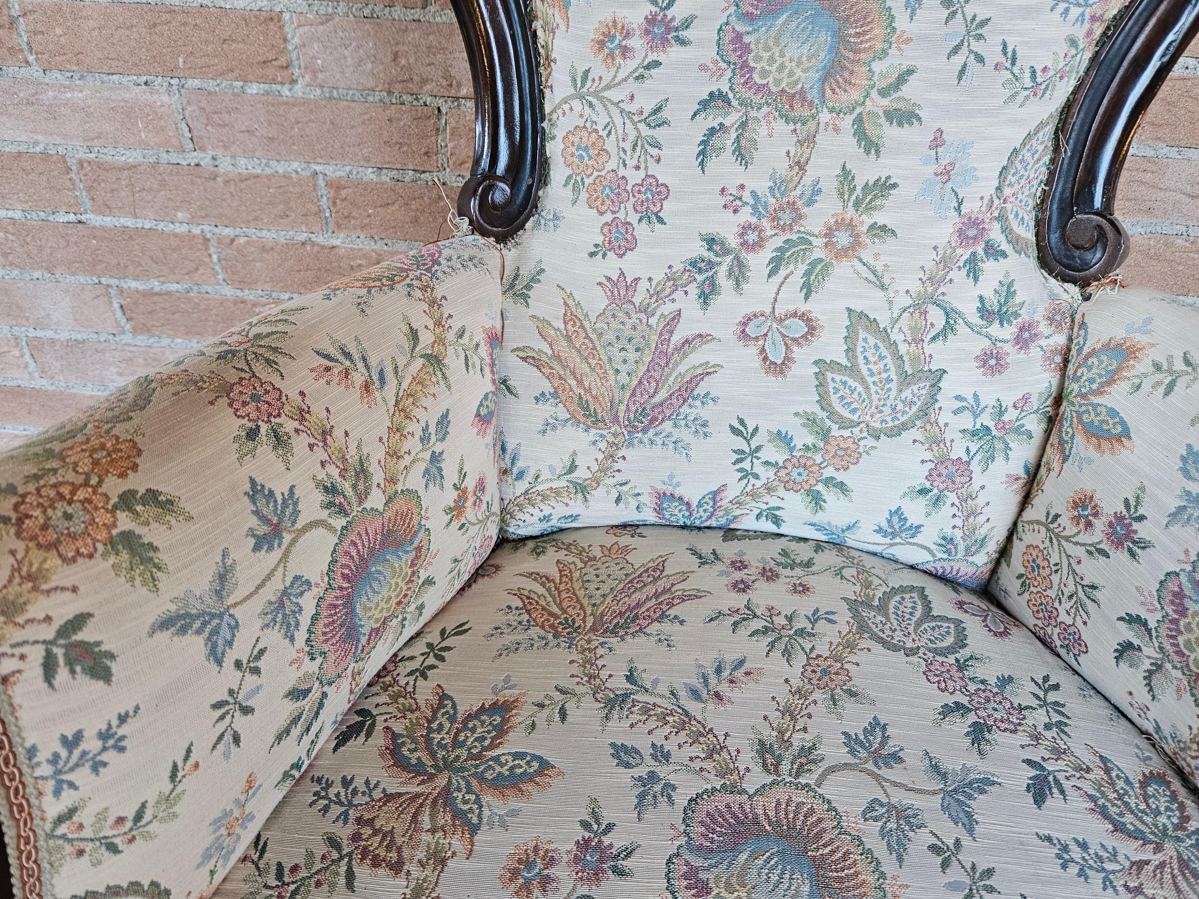 Louis Philippe style upholstered armchair from the 1940s For Sale 5