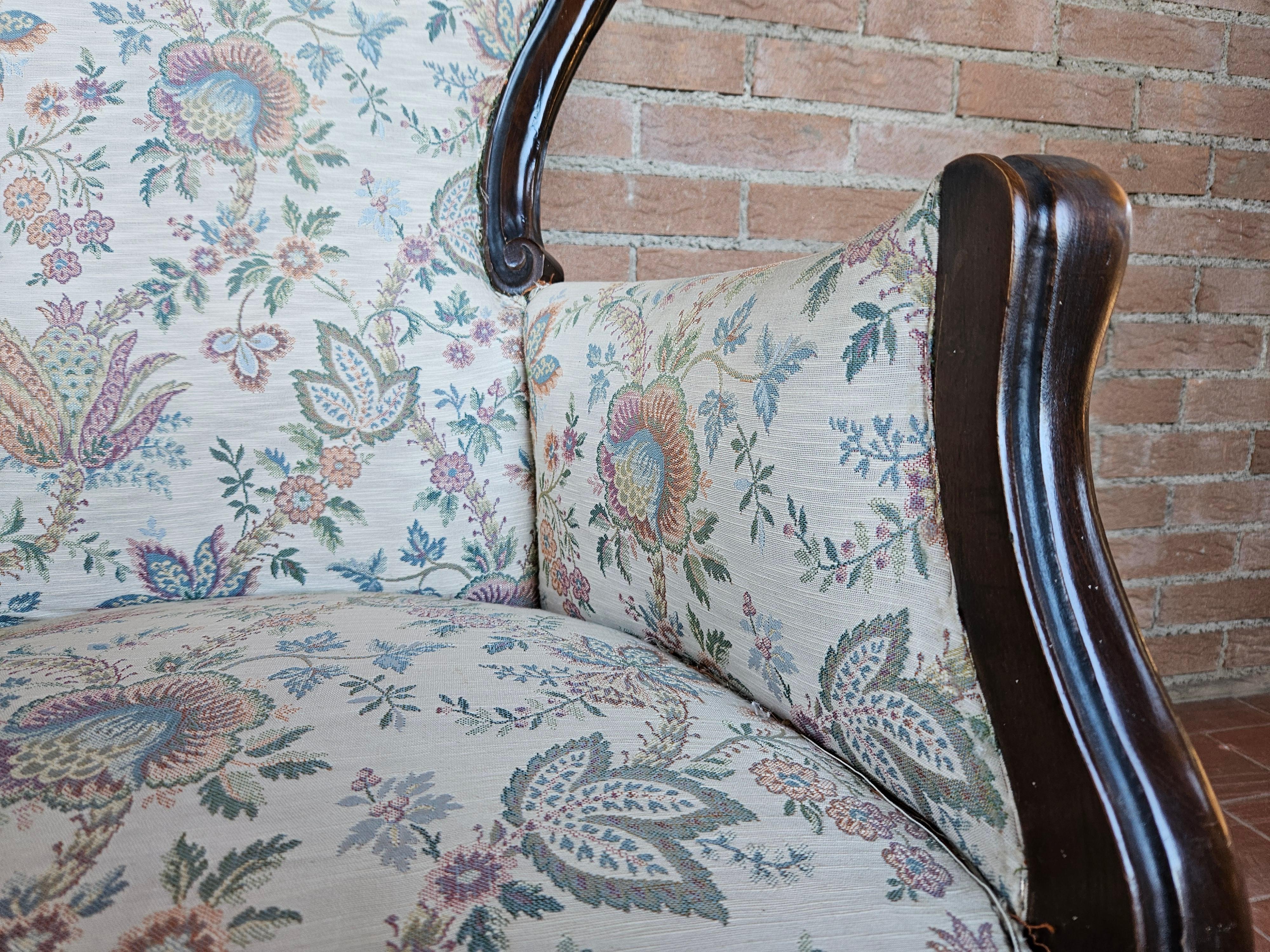 Louis Philippe style upholstered armchair from the 1940s For Sale 10