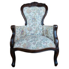 Vintage Louis Philippe style upholstered armchair from the 1940s